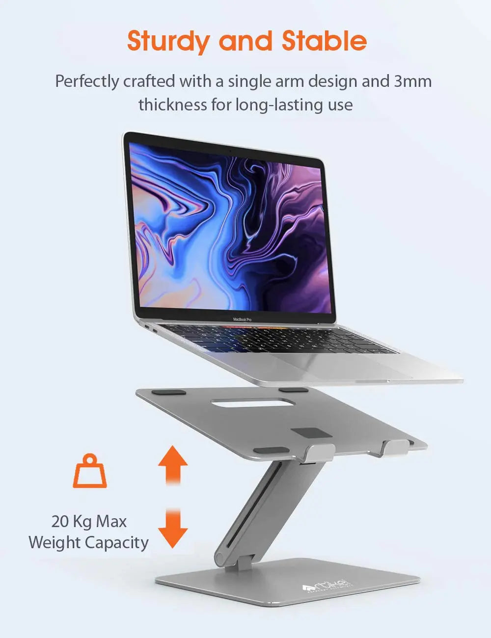 Drogo Uni-Pole Adjustable Laptop Stand Premium Height Adjustable Riser for Desk Drogo India