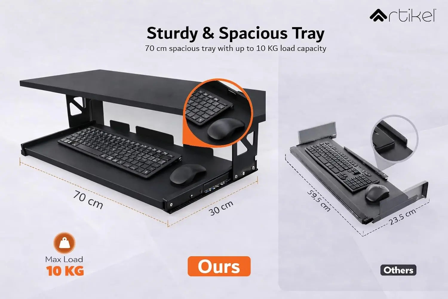 Drogo XX-Large Electric Height Adjustable Table for Office Work with Keyboard Tray Sit Stand Gaming Desk (160x75cm) Drogo India