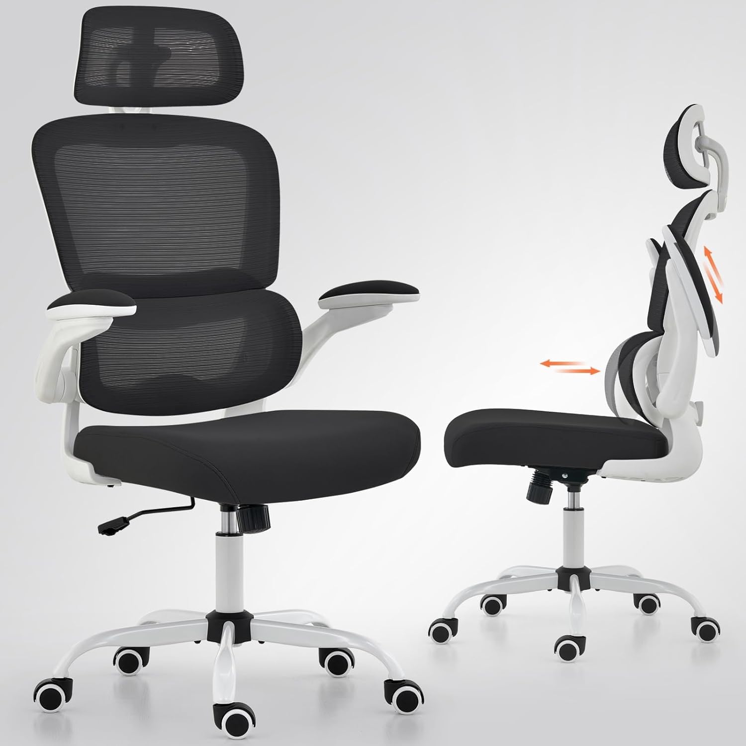 Drogo AeroFlex Ergonomic Office Chair for Work from Home, Flip-up Armrest & Recline