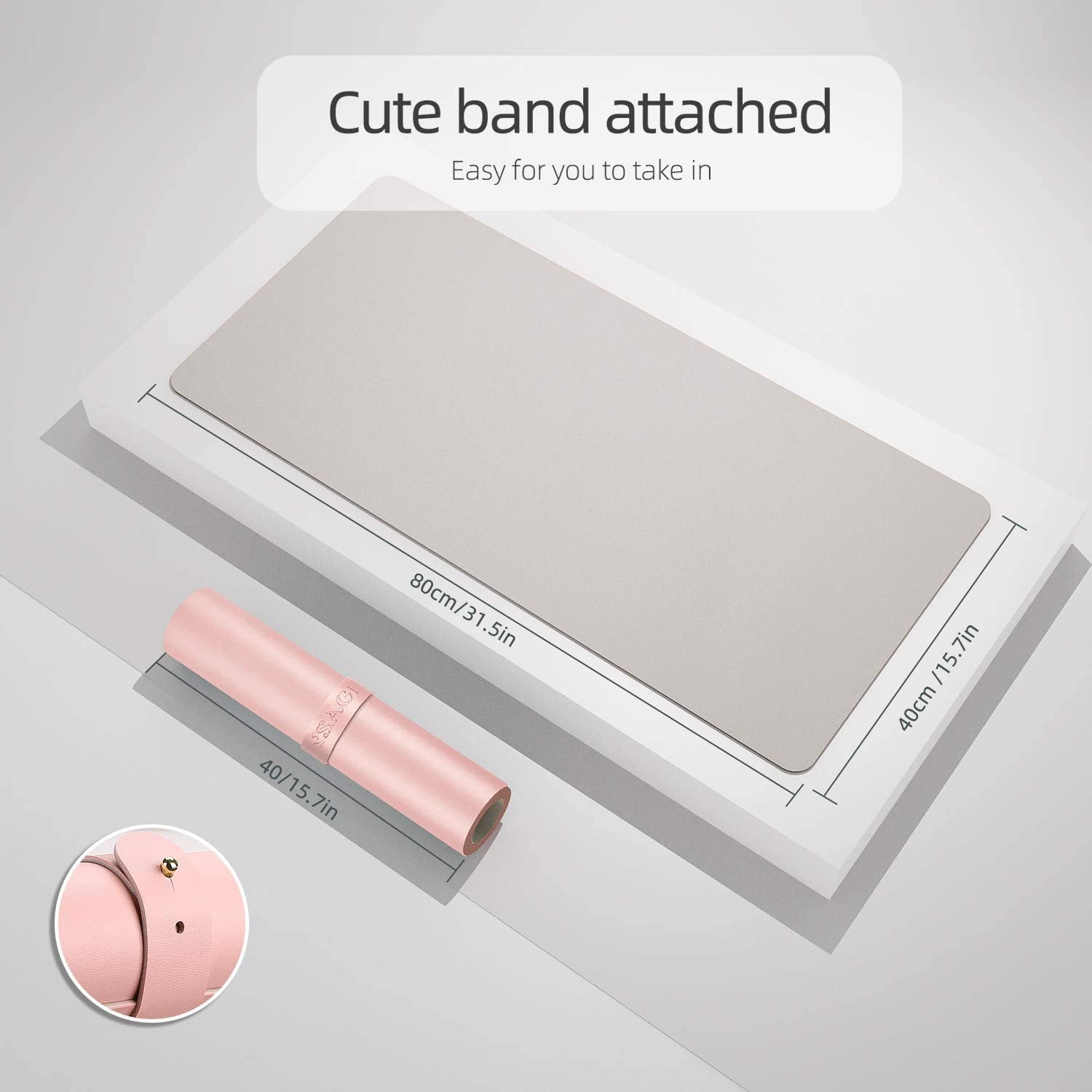 Drogo Dual-Sided Vegan Leather Mouse Pad Desk Mat for Office/Gaming (80x40cm)