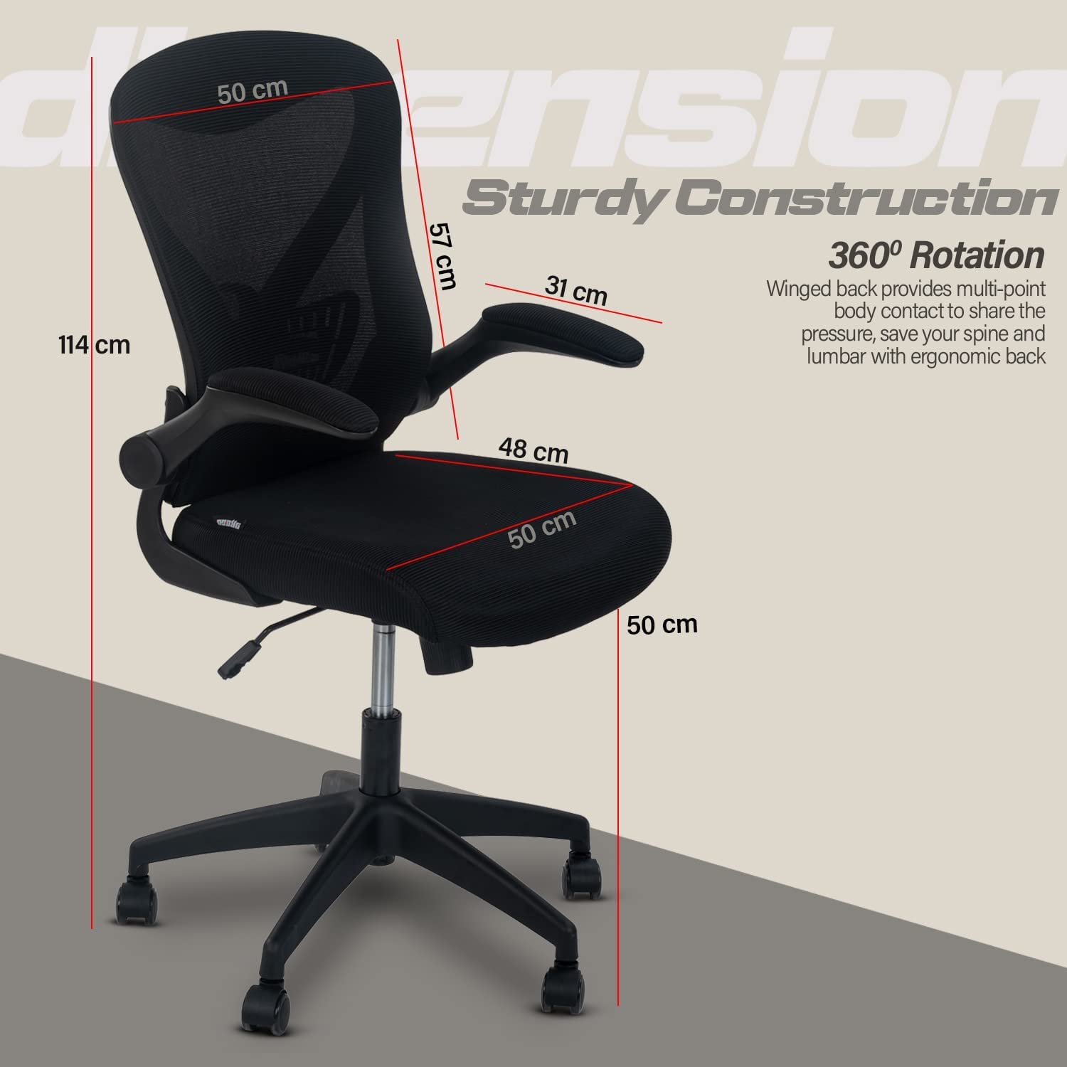 Drogo Marshal Lite Ergonomic Office Chair for Work from Home, High Back Computer Chair