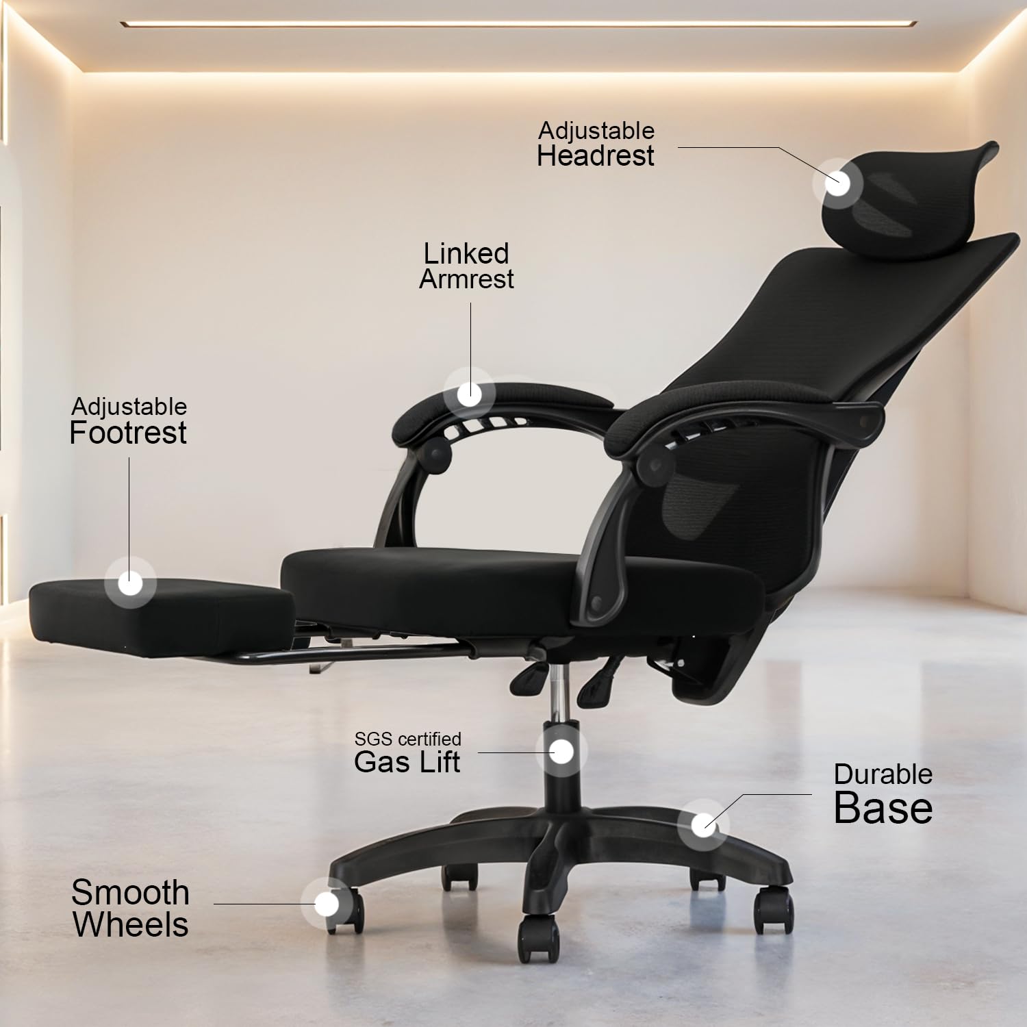 Drogo Flexo Ergonomic Office Chair For Work From Home With Breathable Mesh