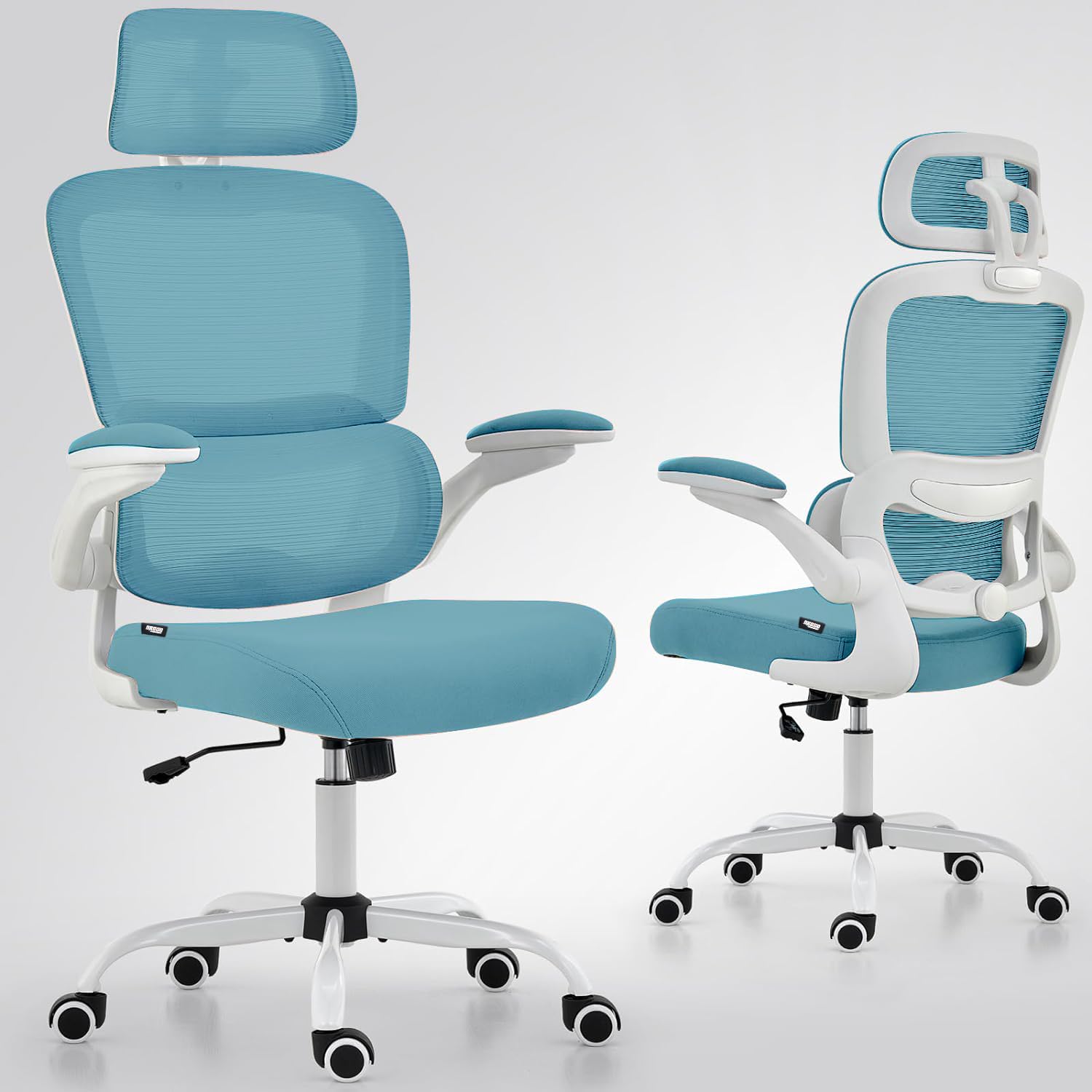 Drogo AeroFlex Ergonomic Office Chair for Work from Home, Flip-up Armrest & Recline