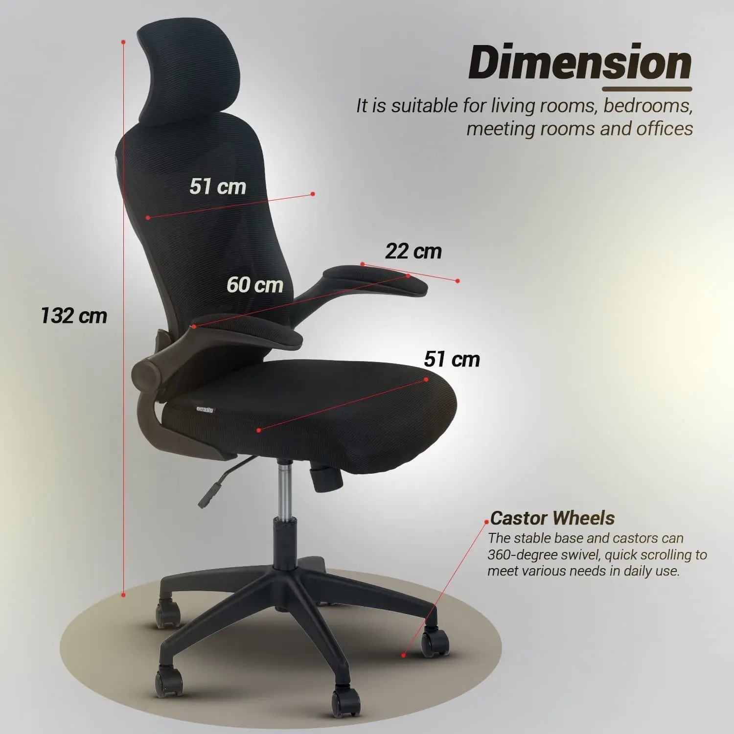 Drogo Marshal Pro Premium Ergonomic Office Chair for Work from Home, Flip-up Armrest Galaxy Incorporation