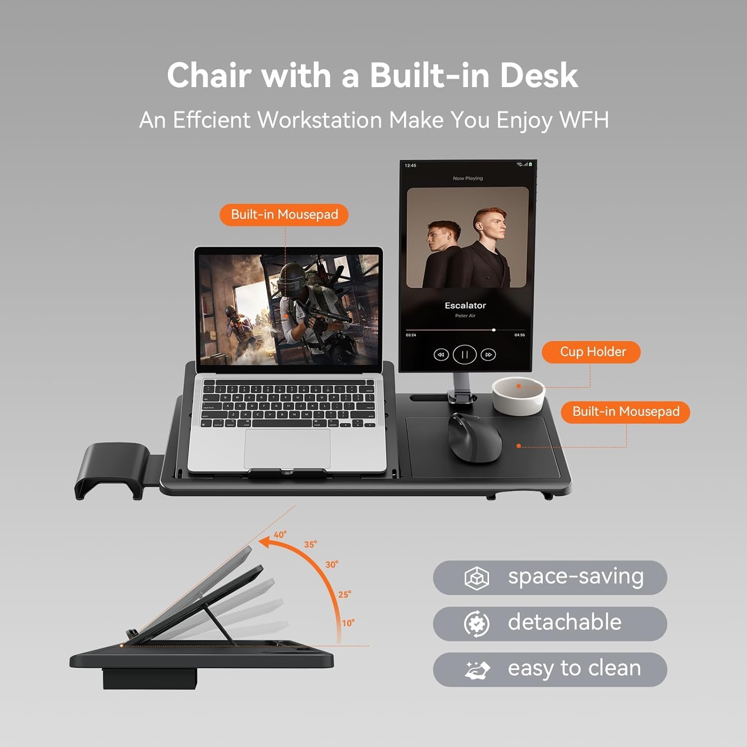 Drogo Bold PosturePro with Laptop Tray for Work from Home