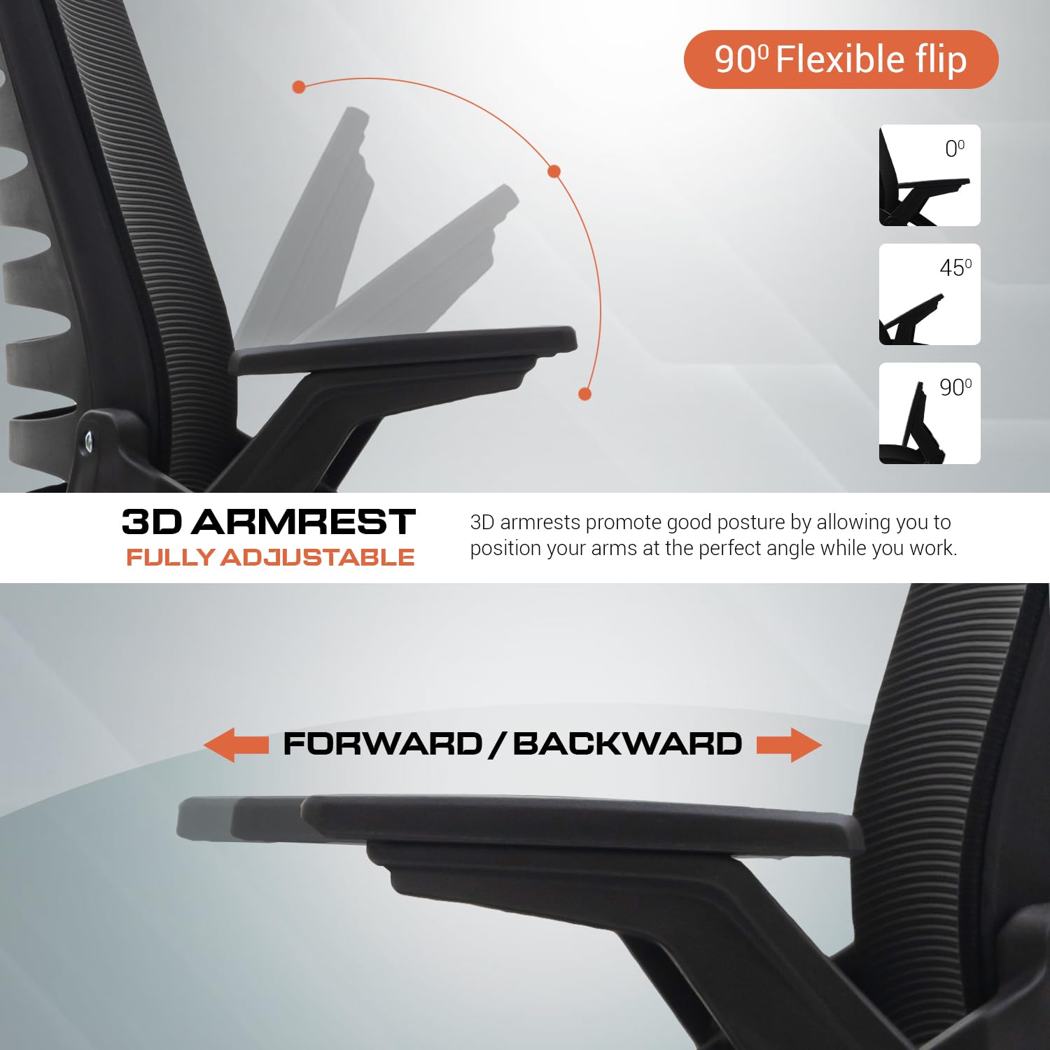 Drogo PrimeComfort Ergonomic Office Chair for Work from Home, Computer Chair with Adjustable Seat Height