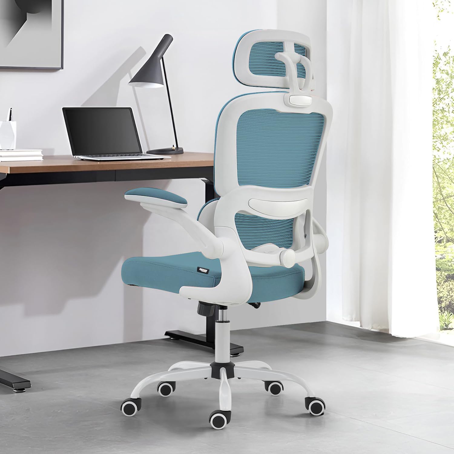 Drogo AeroFlex Ergonomic Office Chair for Work from Home, Flip-up Armrest & Recline