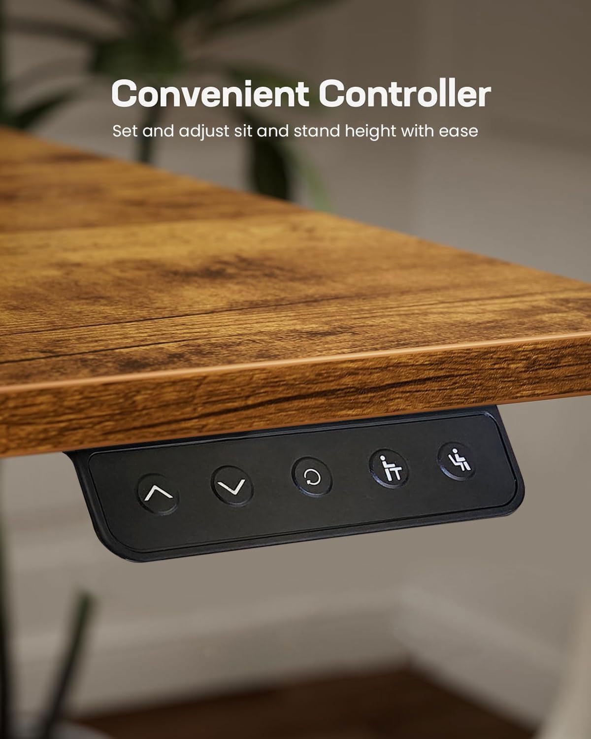 Drogo Artidesk Series Electric Height Adjustable Table Diy, Sit Stand Gaming Desk, with 3 Yr Warranty 110X60Cm - Vintage Brown