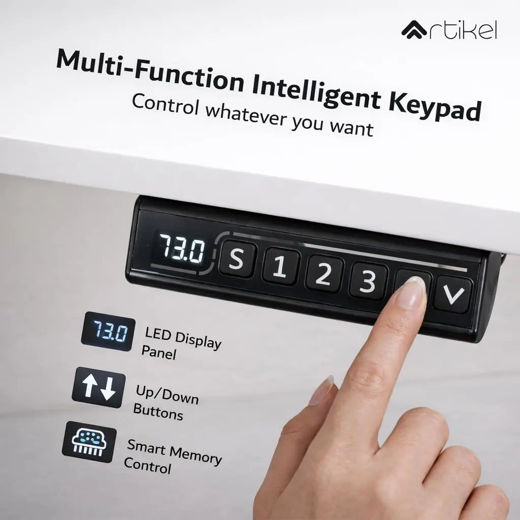 Drogo Electric Height Adjustable Table for Office Work with Keyboard Tray (120x60cm) Drogo India