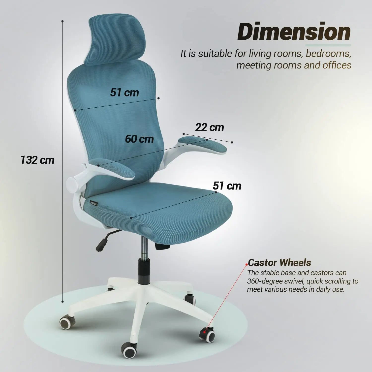 Drogo Marshal Pro Premium Ergonomic Office Chair for Work from Home, Flip-up Armrest Galaxy Incorporation