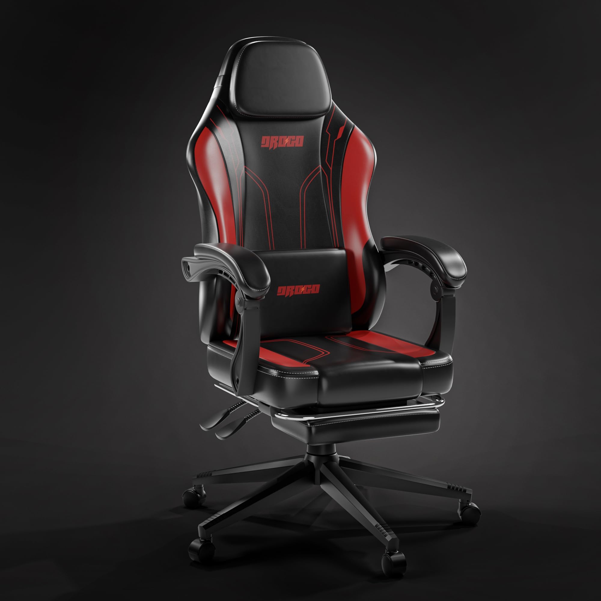 Drogo Phantom Ergonomic Gaming Chair with Premium PU Leather, Adjustable Neck