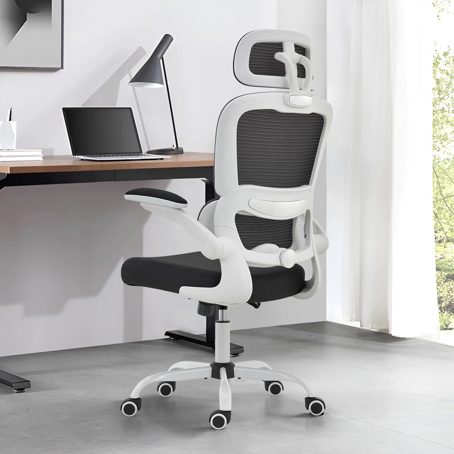 Drogo AeroFlex Ergonomic Office Chair for Work from Home, Flip-up Armrest & Recline