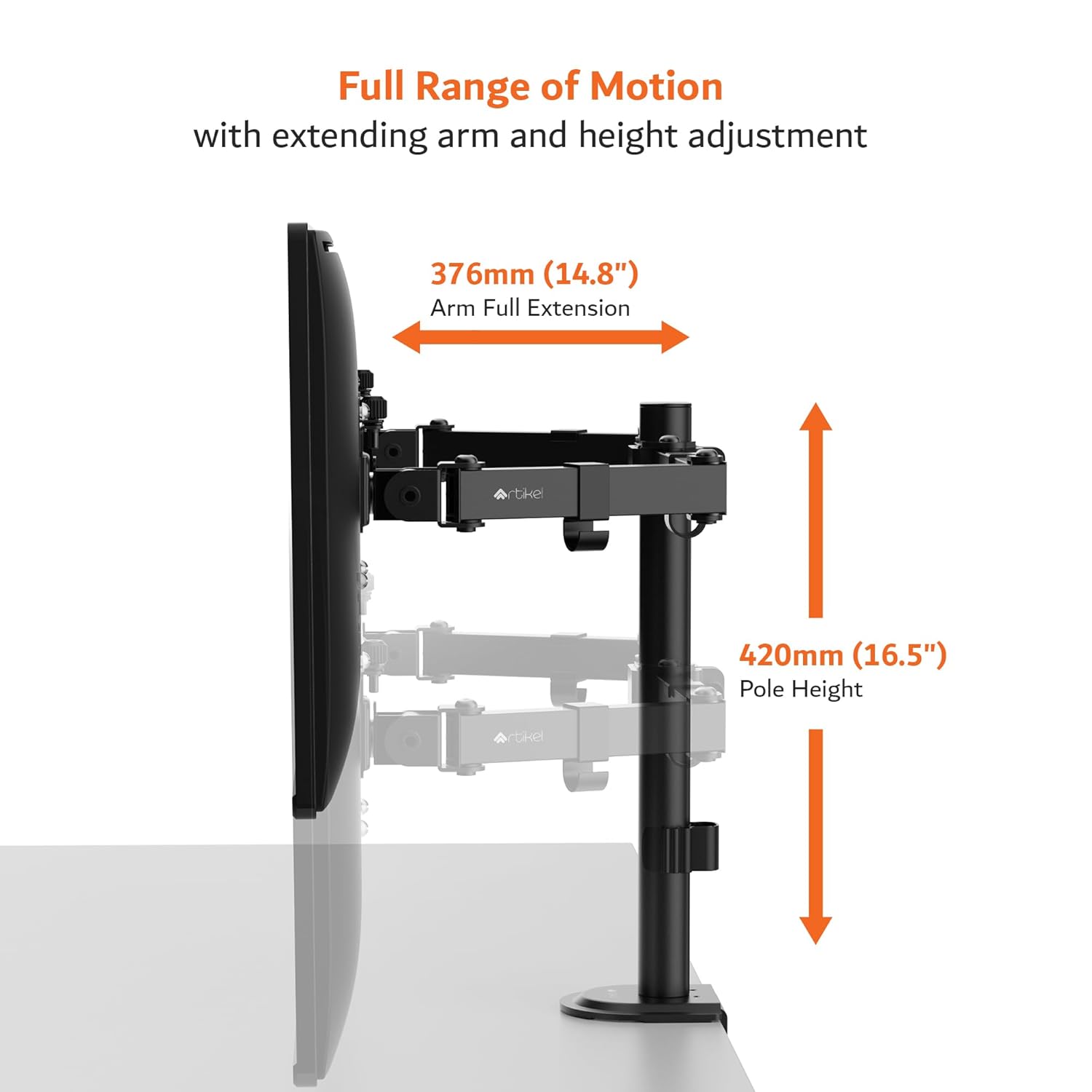 Drogo Artikel Dual Monitor Mount | Adjustable VESA Arms | C-Clamp & Grommet | Fits 32 inch Screens