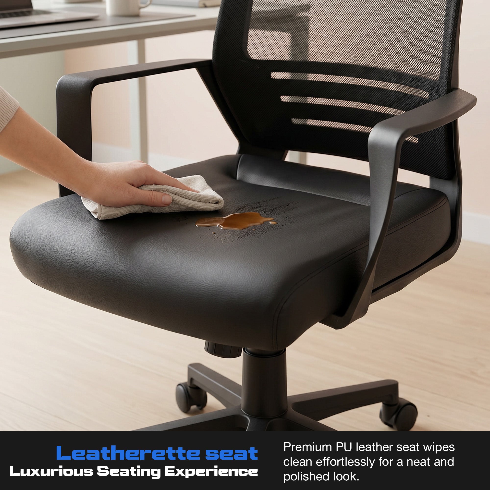 Drogo Lumina Ergonomic Chair Premium Leatherette Office Chair for Work at Home