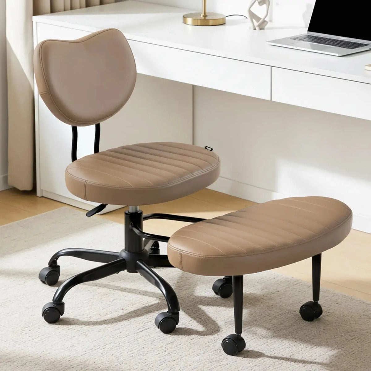 PREORDER Meditura Cross Legged Office Chair with Wheels, Wide Criss Cross Kneeling Drogo India
