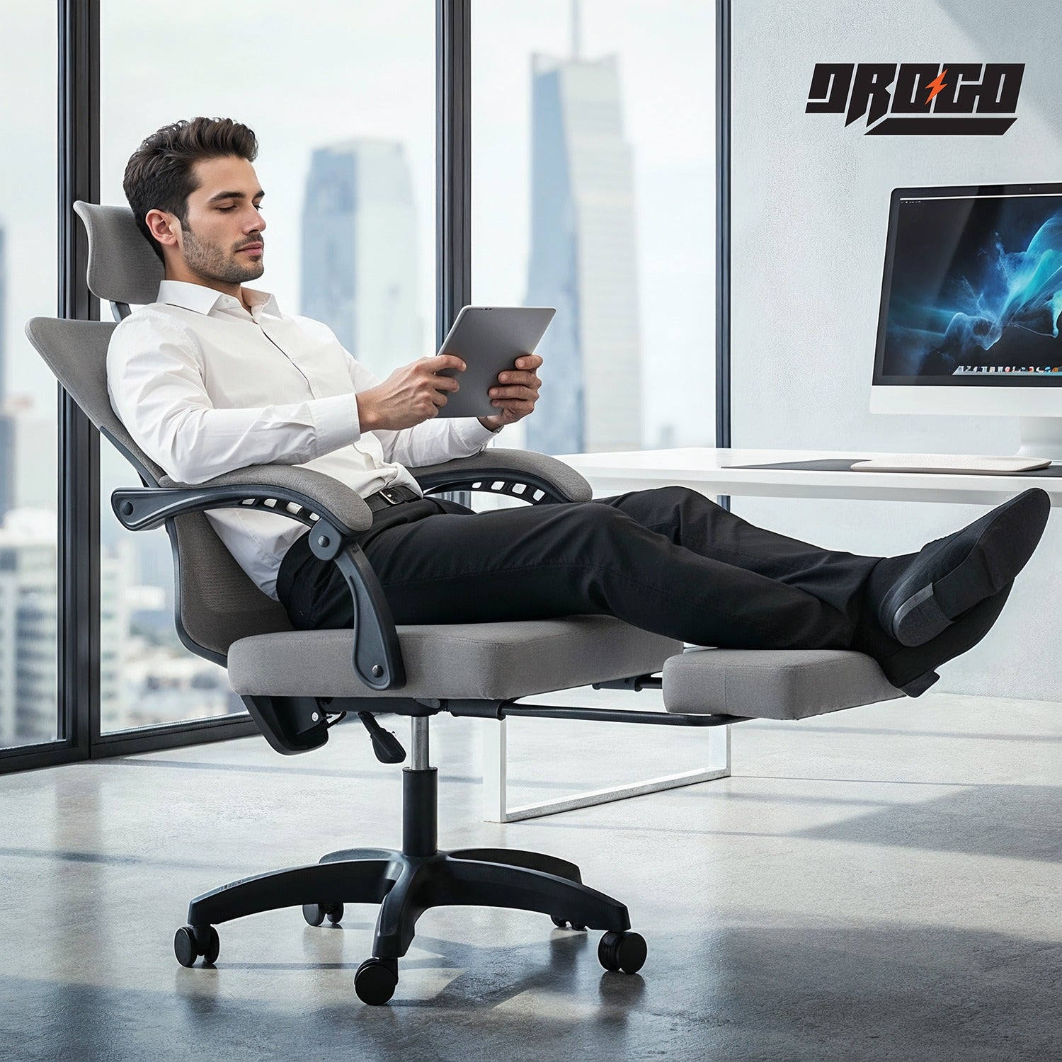 Drogo Flexo Ergonomic Office Chair For Work From Home With Breathable Mesh