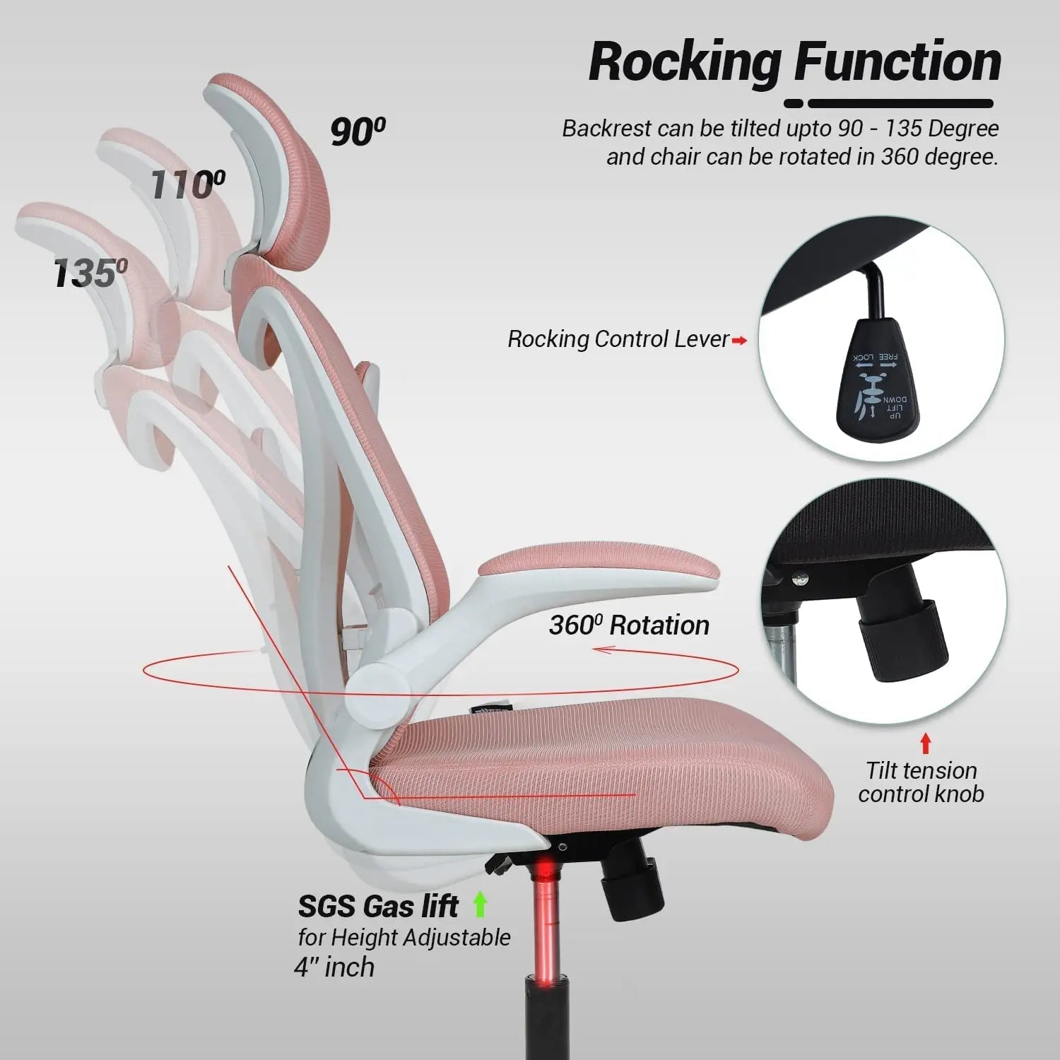 Drogo Marshal Pro Premium Ergonomic Office Chair for Work from Home, Flip-up Armrest Galaxy Incorporation