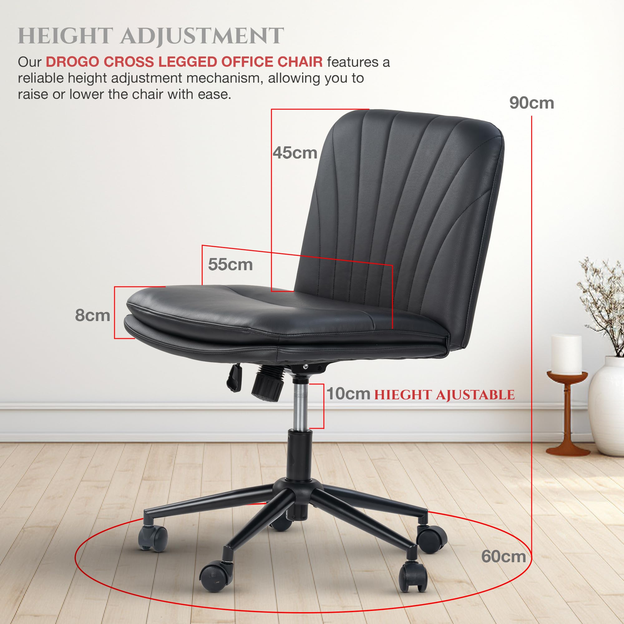 Drogo Zen Pro Cross Legged Chair for Work from Home, Cross Legged Wide Computer Chair