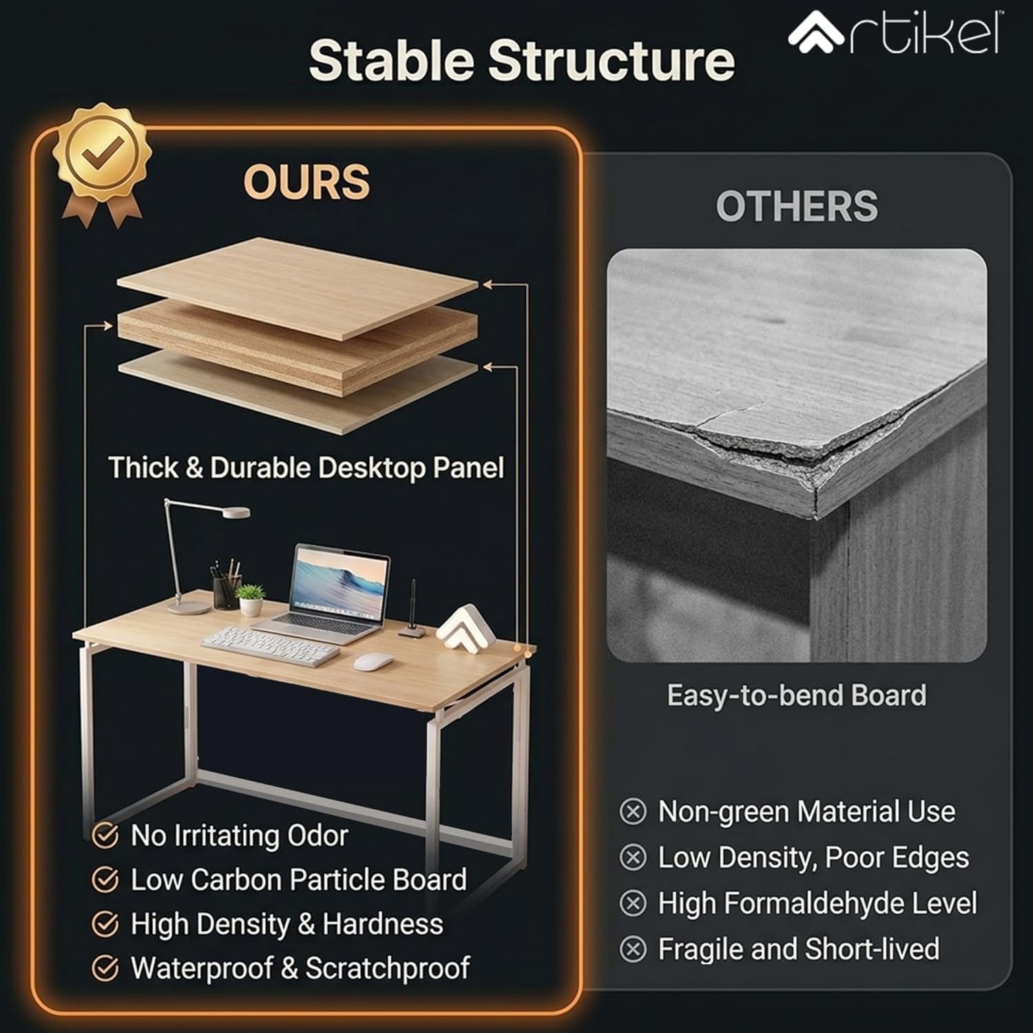 Drogo Foldable Wooden Study Table Computer Desk for Home Office Drogo