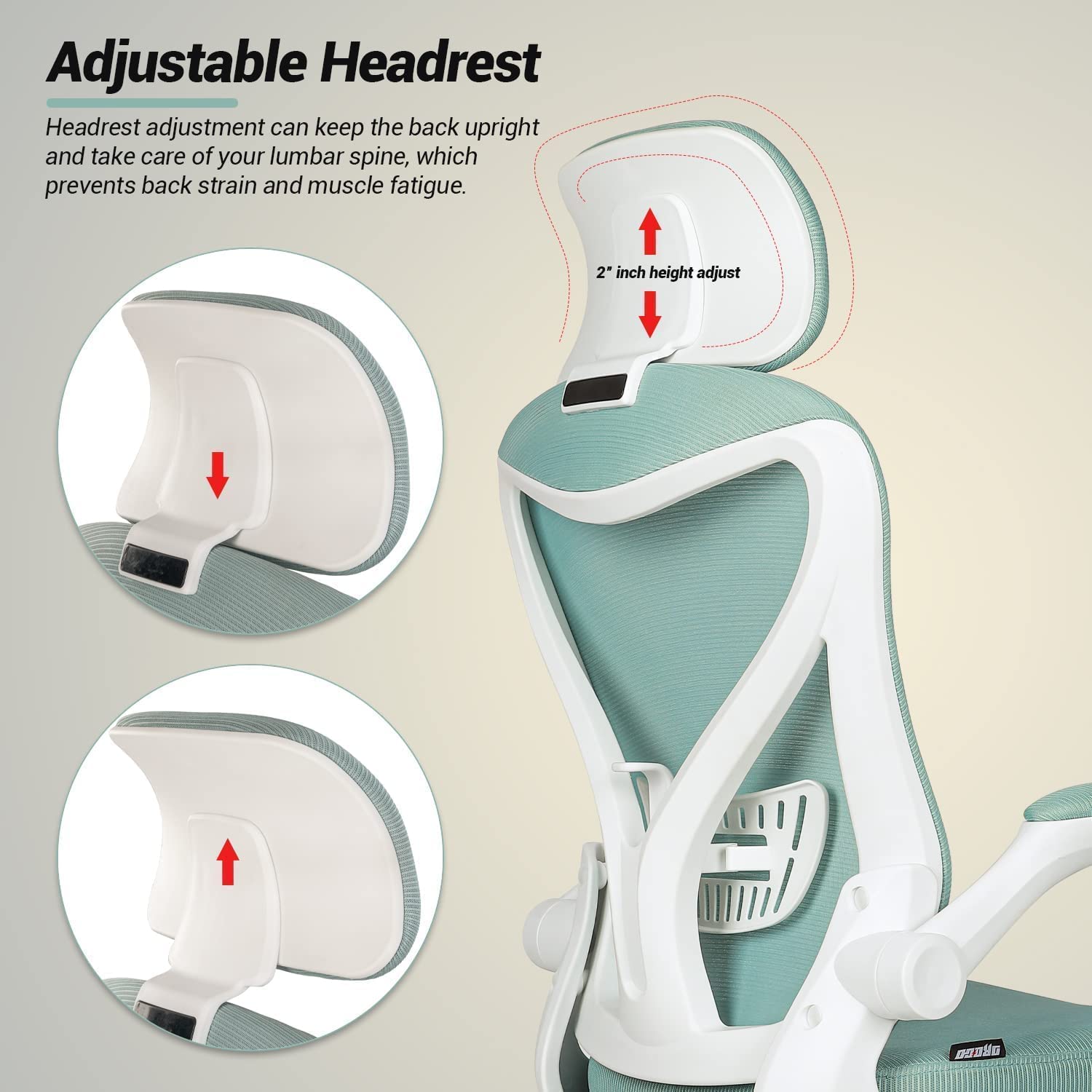 Drogo Marshal Pro Premium Ergonomic Office Chair for Work from Home, Flip-up Armrest