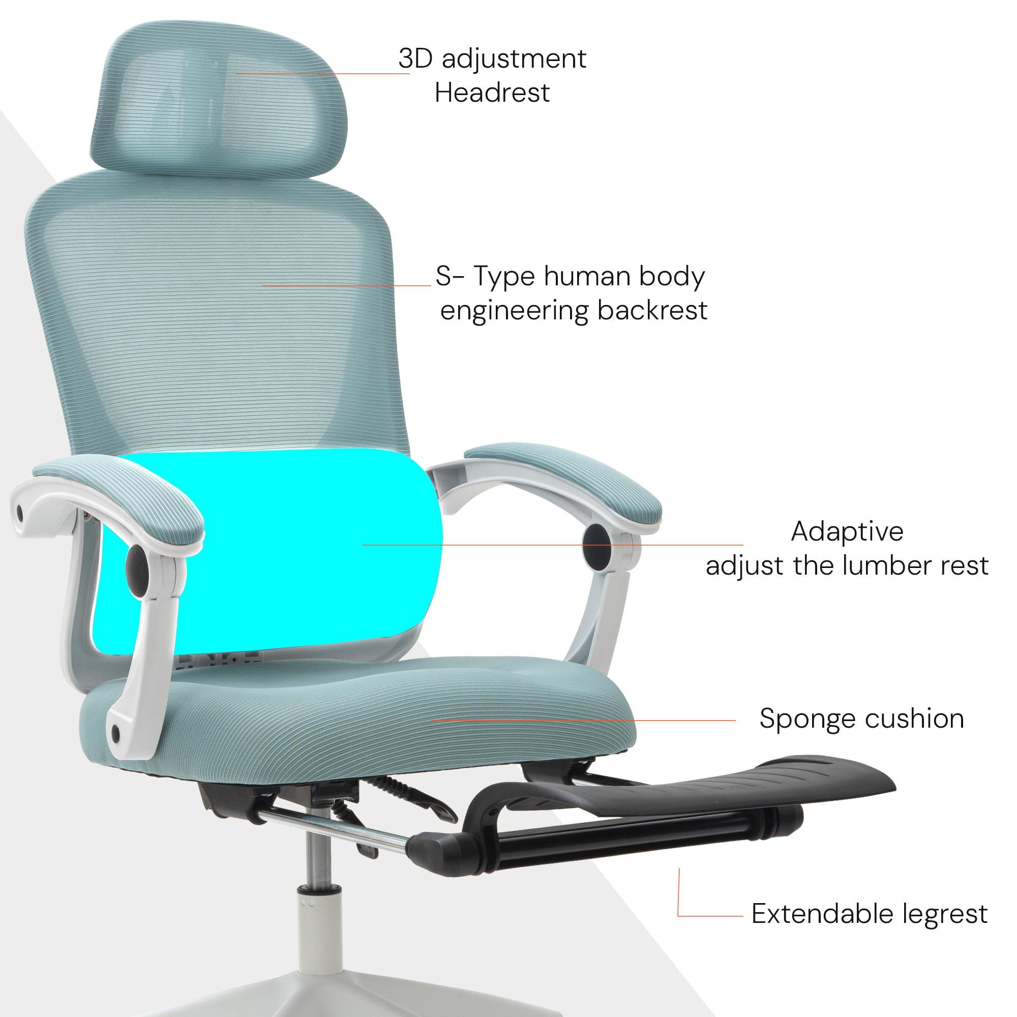 Drogo ComfortPro Premium Ergonomic Office Chair for Work from Home,Mesh Chair for Office