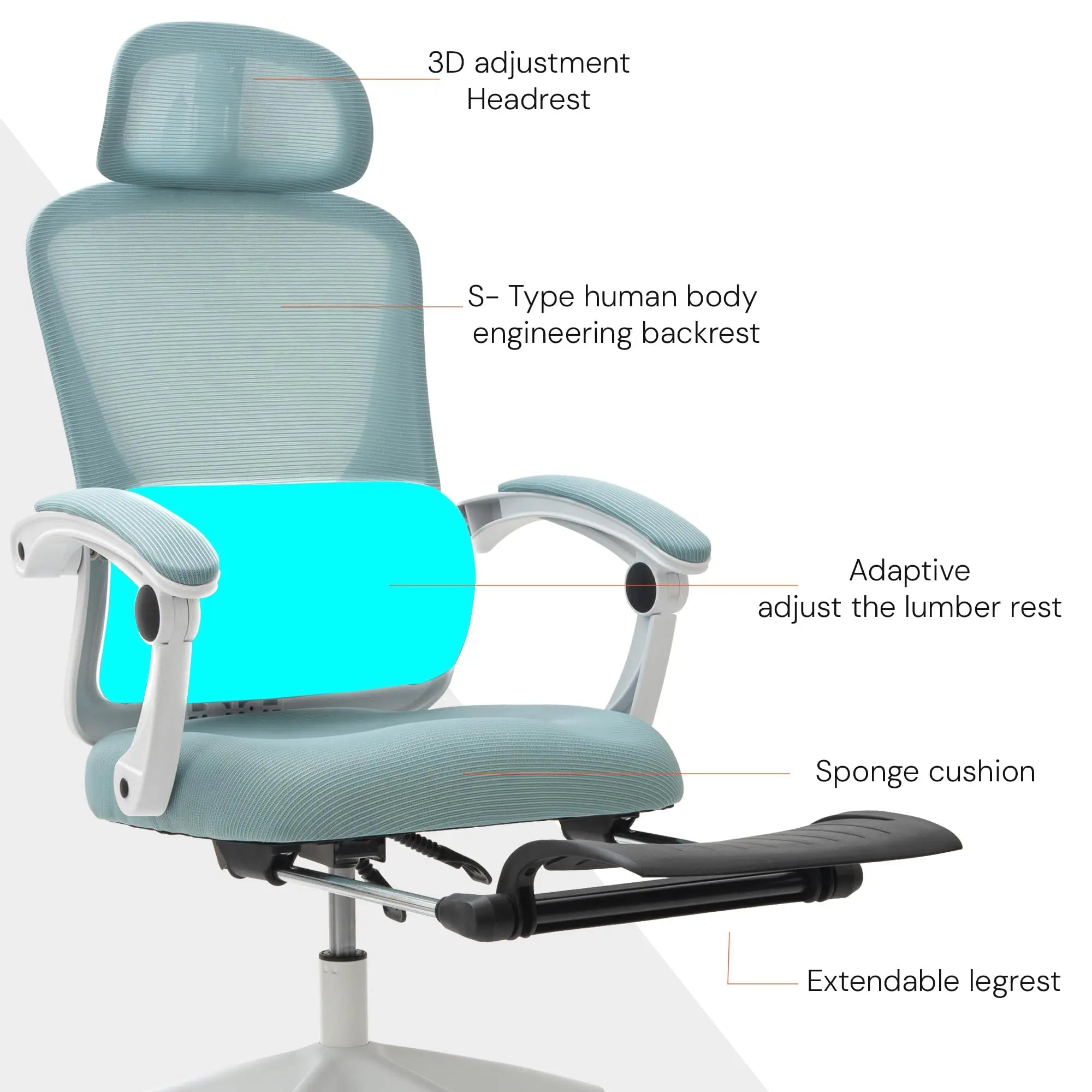 Drogo ComfortPro Premium Ergonomic Adjustable Office Chair for Work from Home,Mesh Chair for Office Galaxy Incorporation