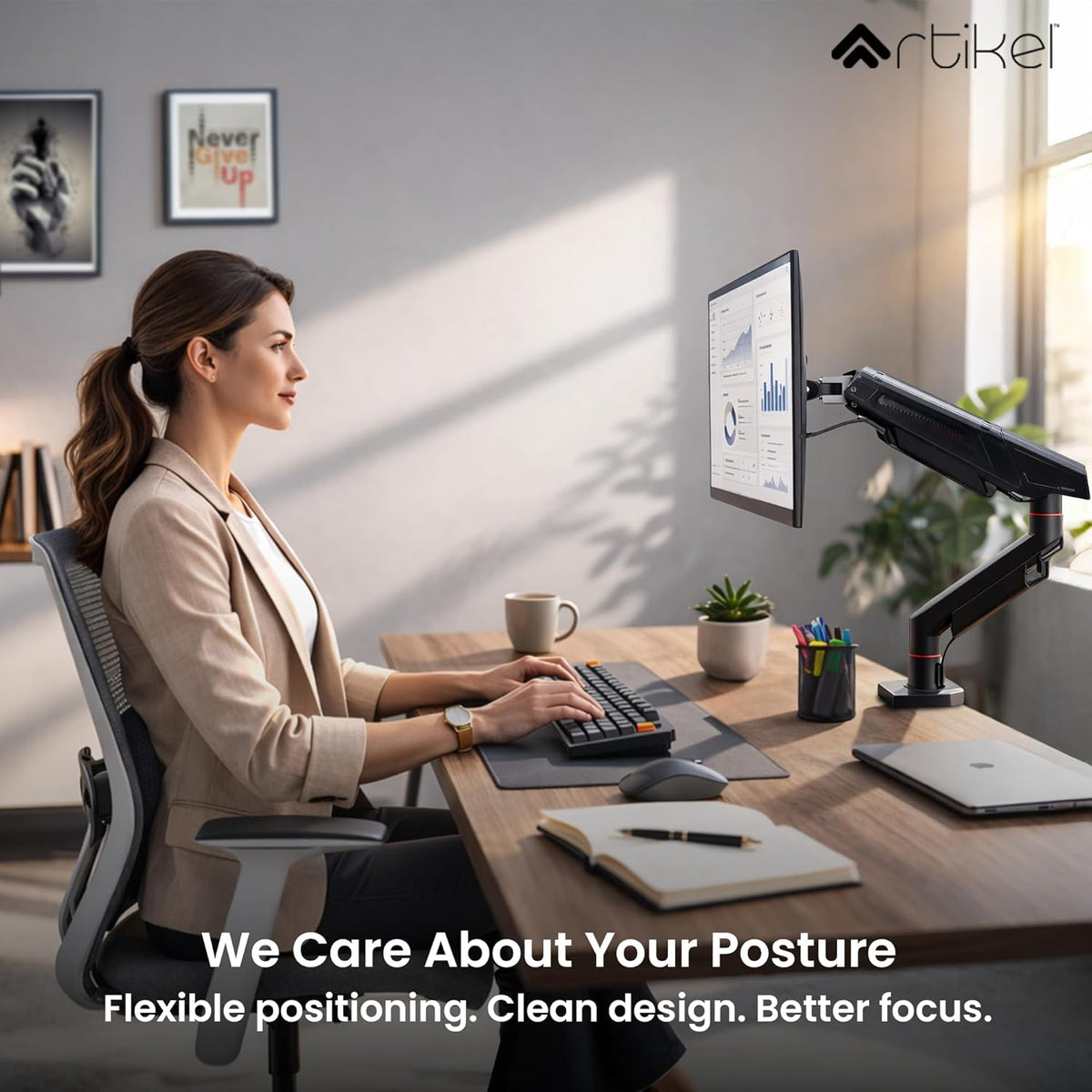 Drogo Armour Monitor Stand for Desk Mount Adjustable Spring Drogo