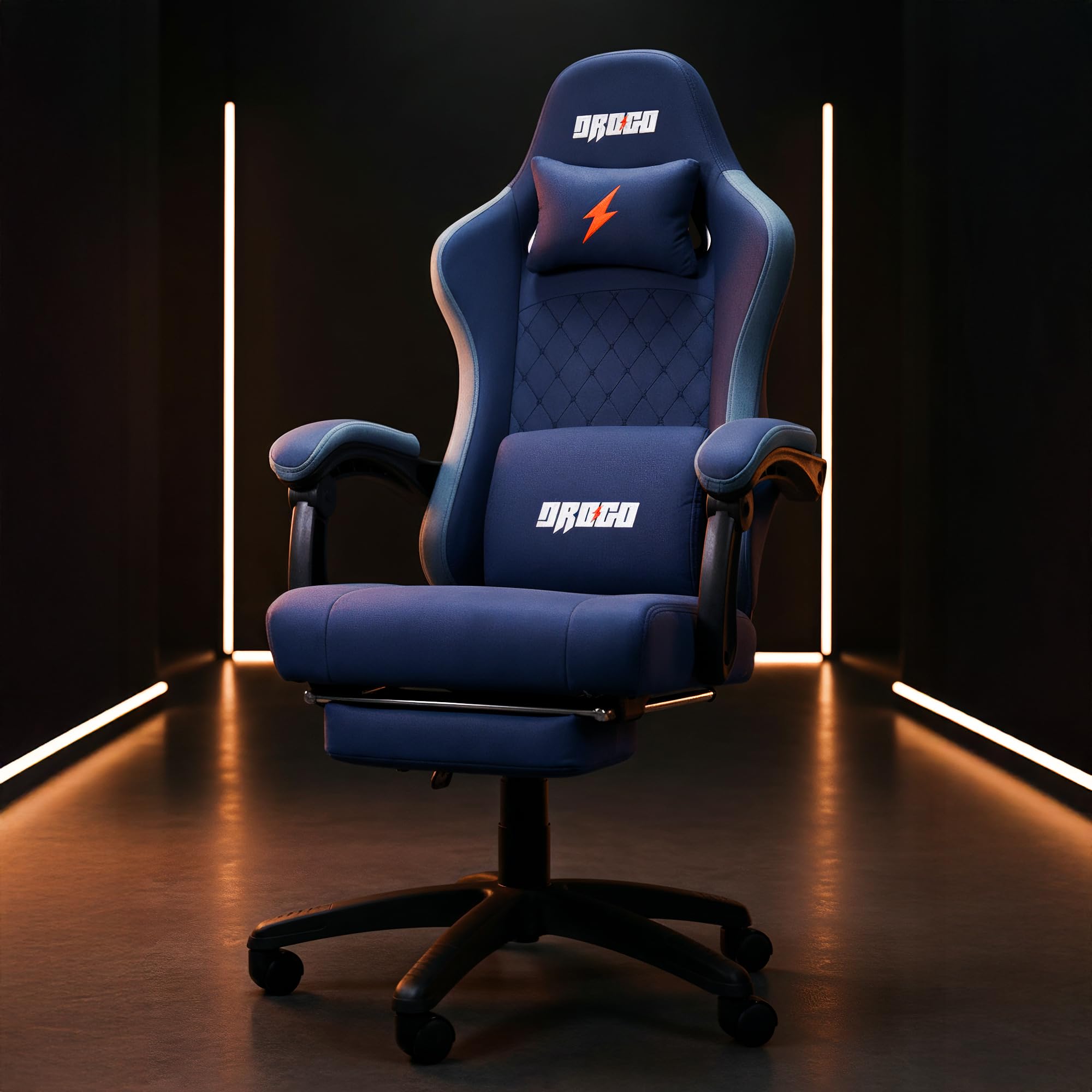 Drogo Throne Ergonomic Gaming Chair With Linkage Armrest,Foot Rest,& Adjustable Seat