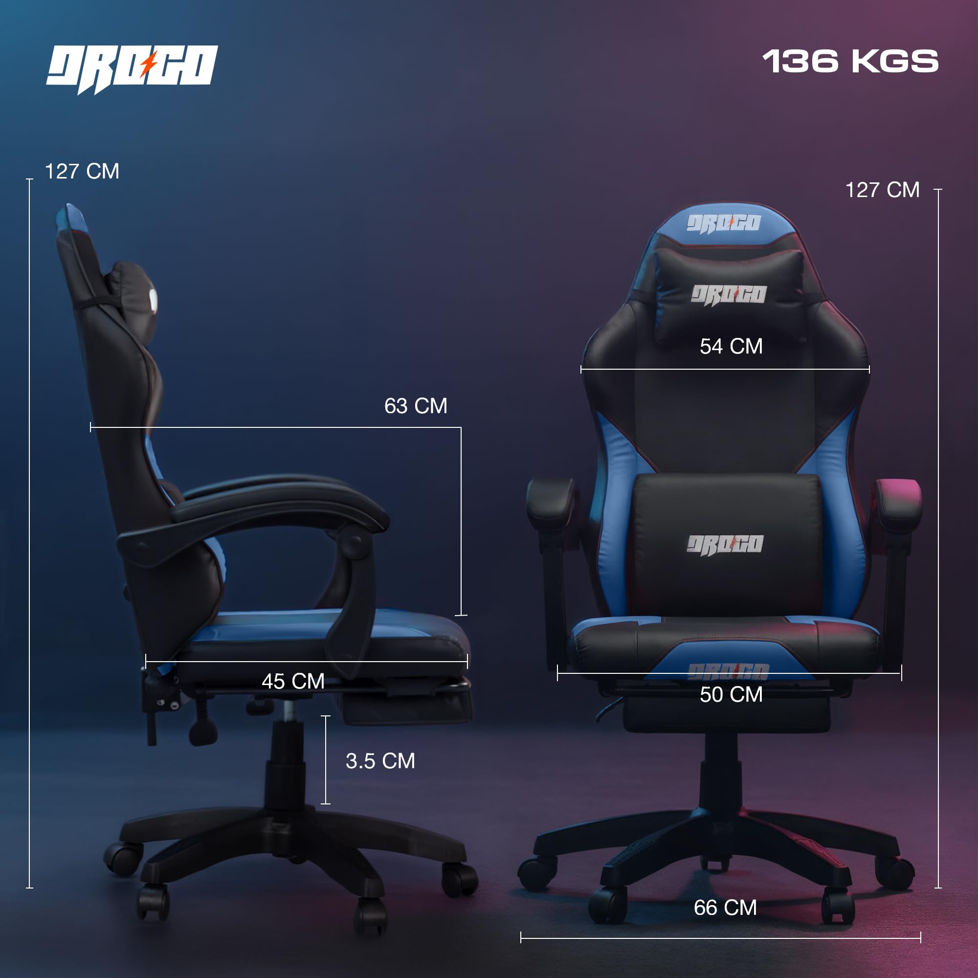 Drogo Auro X1 Ergonomic Gaming Chair with Premium PU Leather Fabric