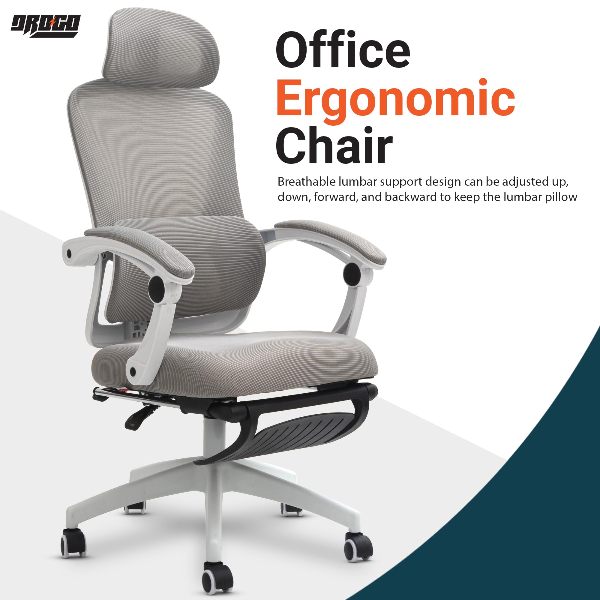 Drogo ComfortPro Premium Ergonomic Office Chair for Work from Home,Mesh Chair for Office