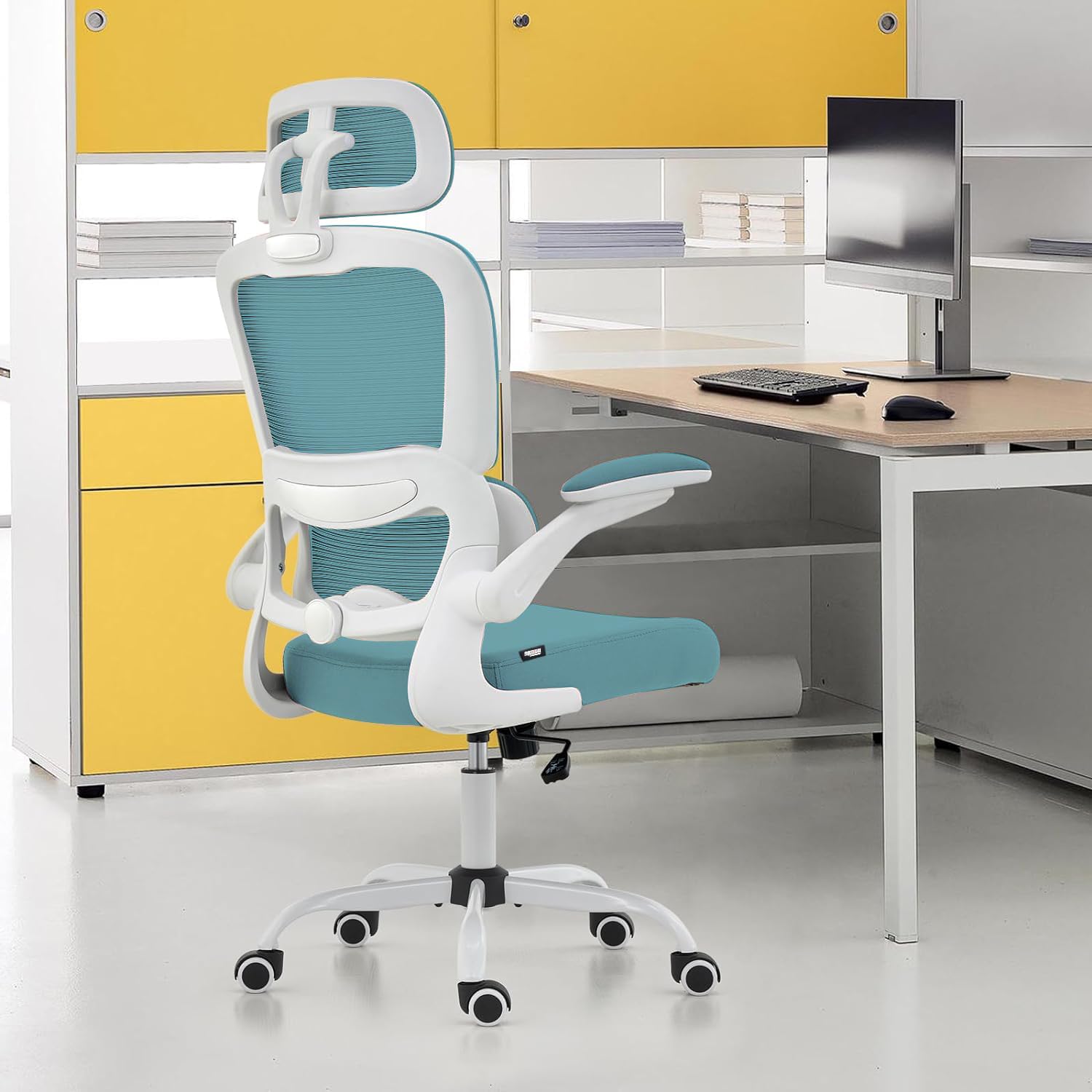 Drogo AeroFlex Ergonomic Office Chair for Work from Home, Flip-up Armrest & Recline