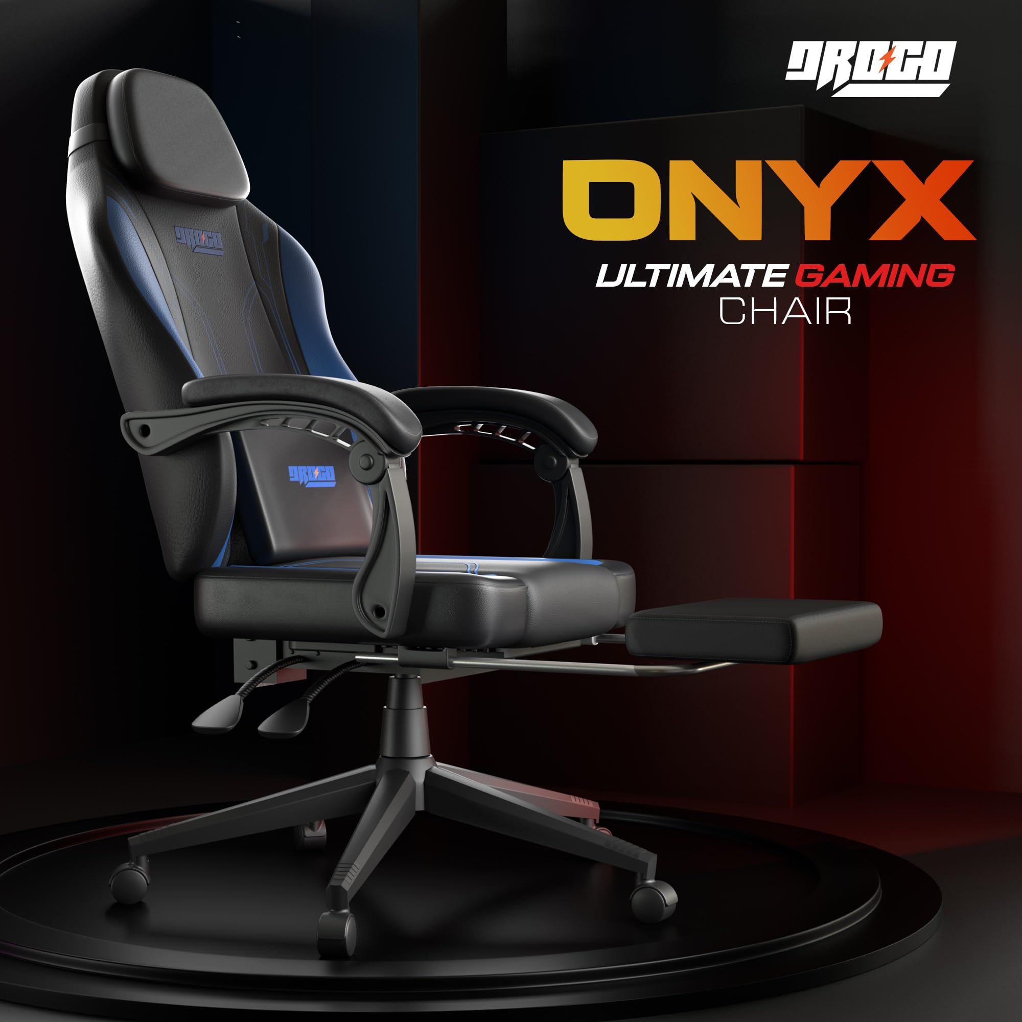 Drogo Phantom Ergonomic Gaming Chair with Premium PU Leather, Adjustable Neck