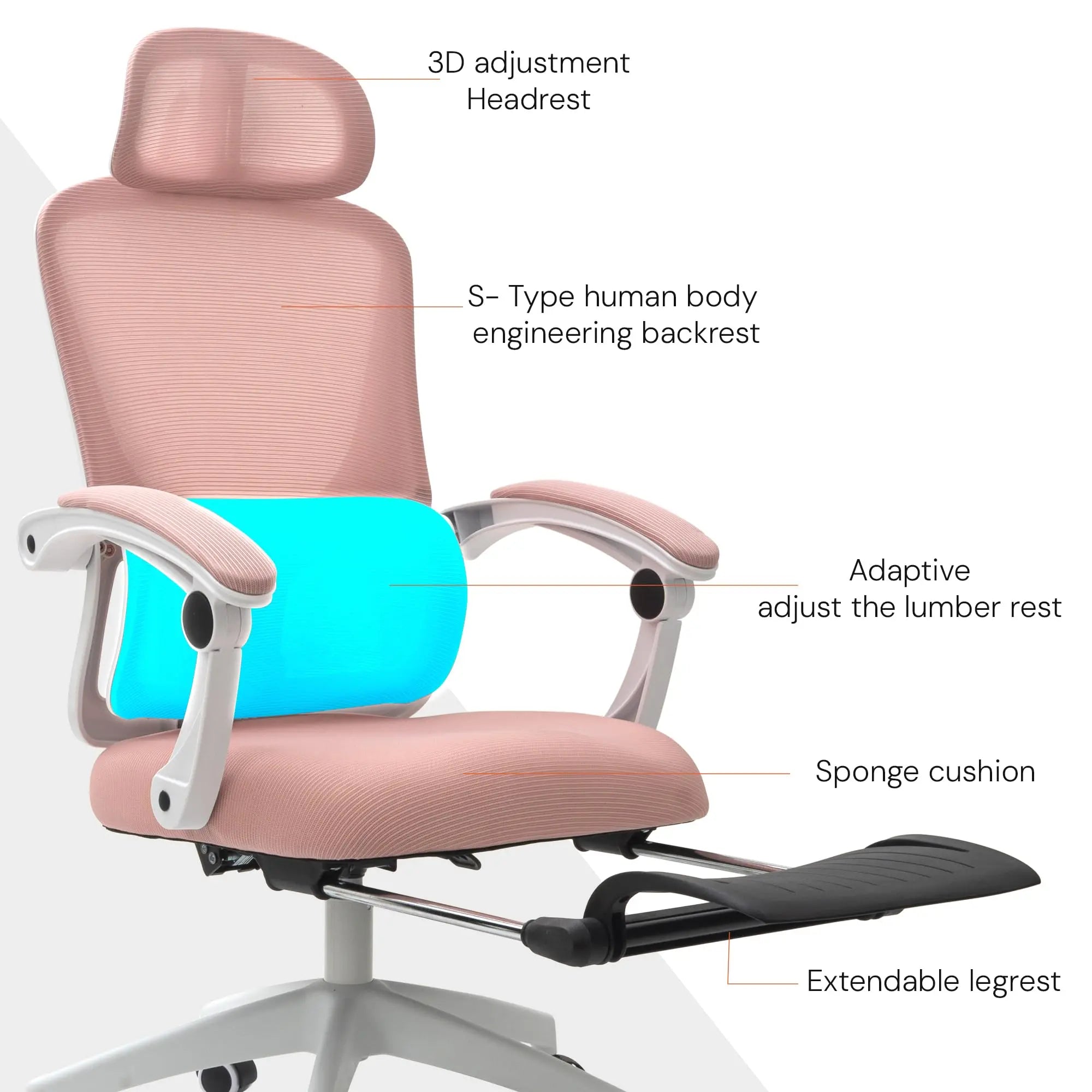 Drogo ComfortPro Premium Ergonomic Adjustable Office Chair for Work from Home,Mesh Chair for Office Galaxy Incorporation