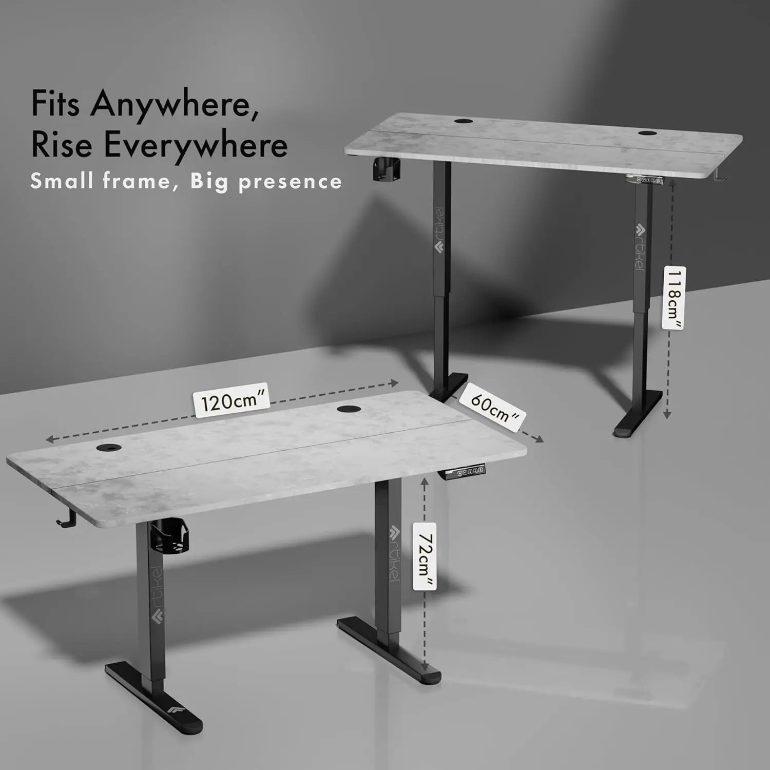 Drogo Eco Electric Height Adjustable Table for Office Work & Home Sit Stand Gaming Desk (120x60cm) Drogo India