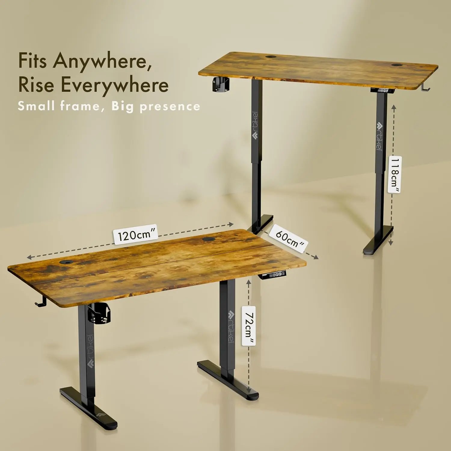 Drogo Eco Electric Height Adjustable Table for Office Work & Home Sit Stand Gaming Desk (120x60cm) Drogo India