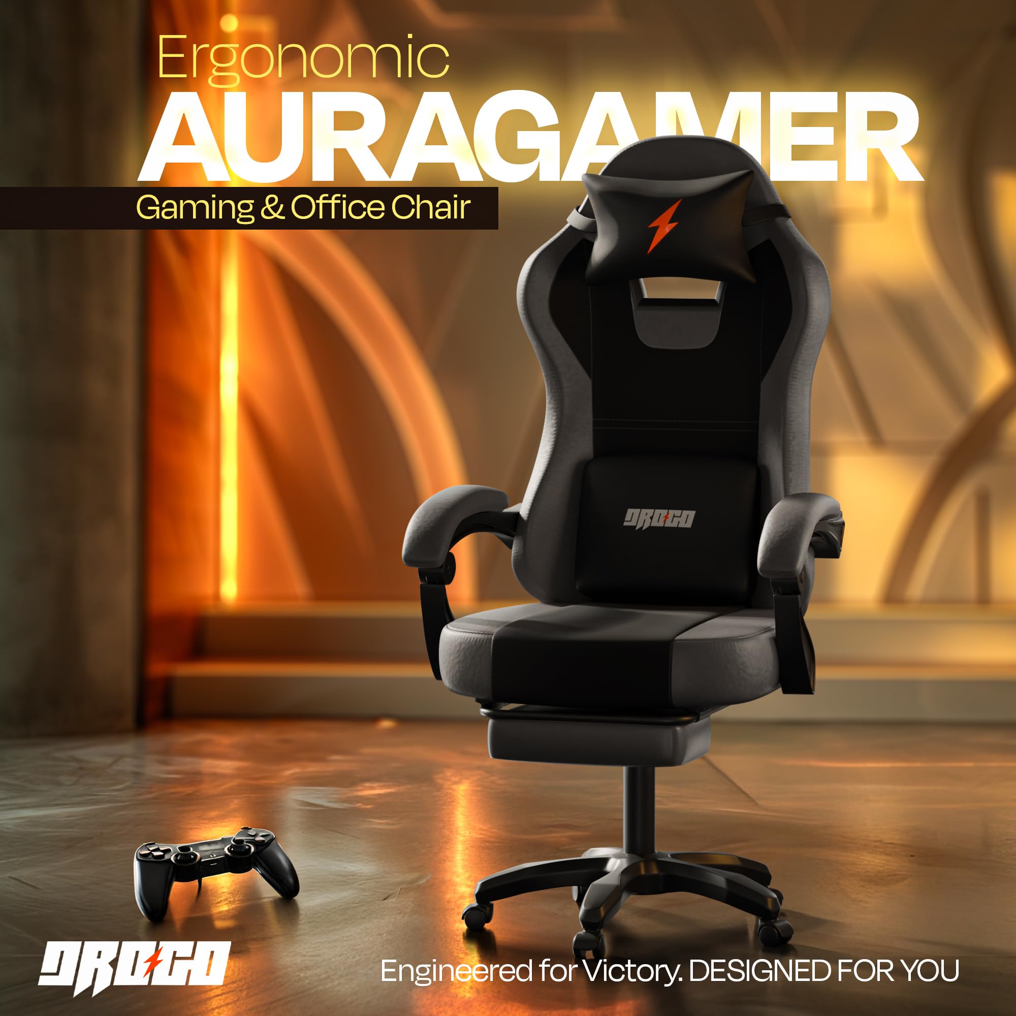 Drogo Aura Ergonomic Gaming Chair with Premium PU Leather Fabric