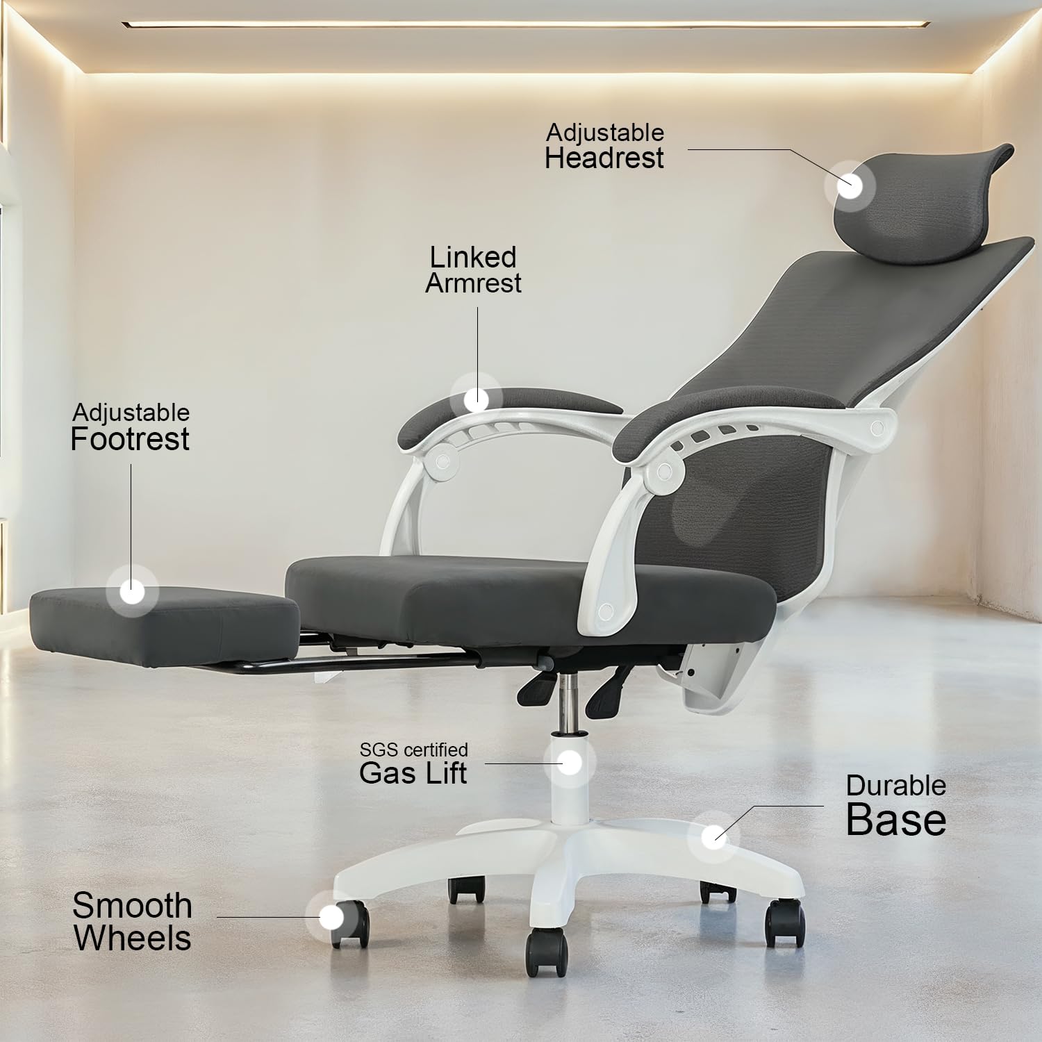 Drogo Flexo Ergonomic Office Chair For Work From Home With Breathable Mesh