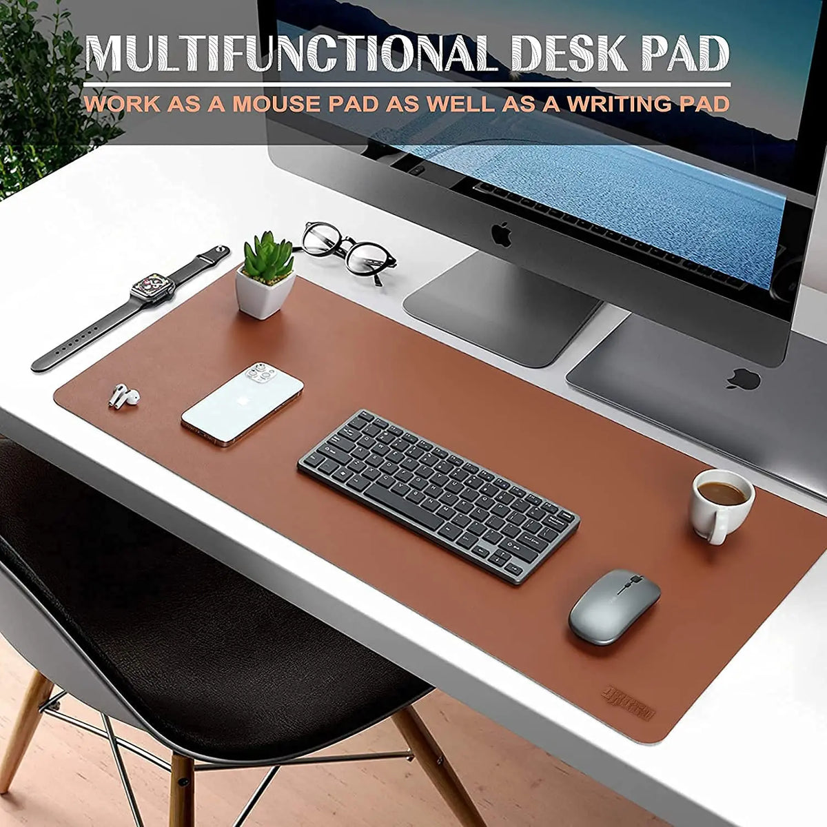 Drogo Dual-Sided Vegan Leather Mouse Pad Desk Mat for Office Desk Accessories/Gaming (90x45cm) Galaxy Incorporation