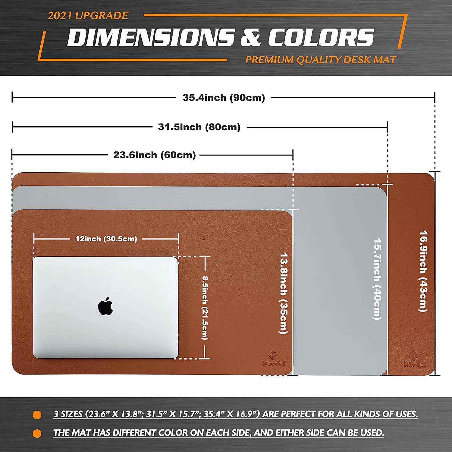Drogo Dual-Sided Vegan Leather Mouse Pad Desk Mat for Office/Gaming (90x45cm)