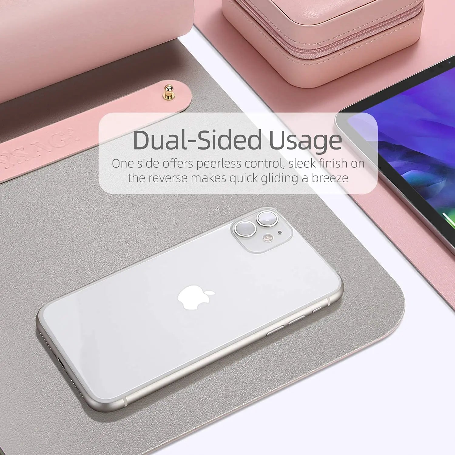 Drogo Dual-Sided Vegan Leather Mouse Pad Desk Mat for Gaming Mouse Pad (80x40cm) Galaxy Incorporation