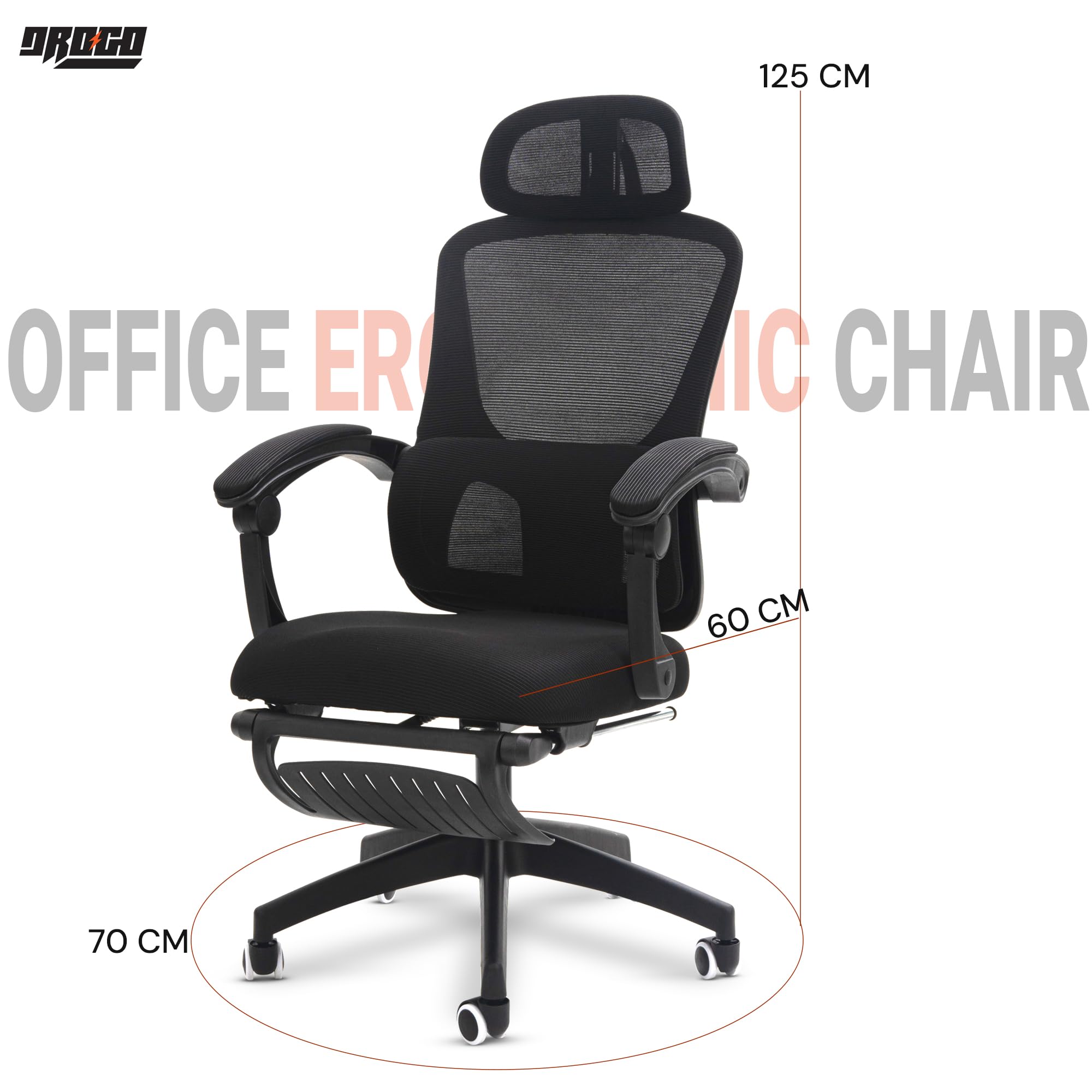 Drogo ComfortPro Premium Ergonomic Office Chair for Work from Home,Mesh Chair for Office