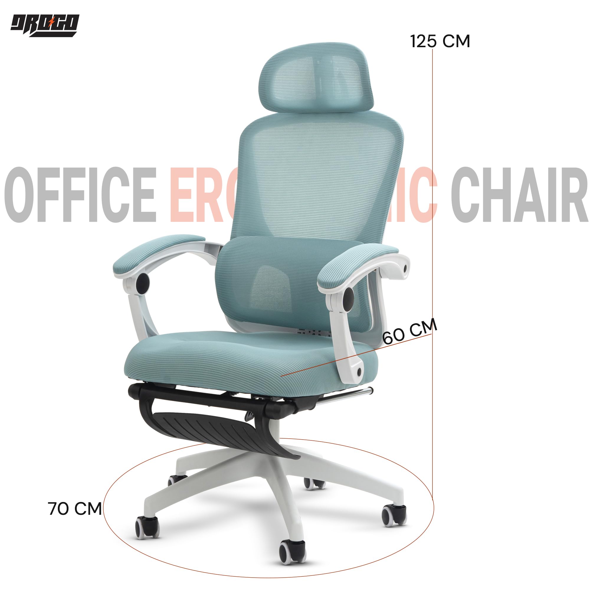 Drogo ComfortPro Premium Ergonomic Office Chair for Work from Home,Mesh Chair for Office