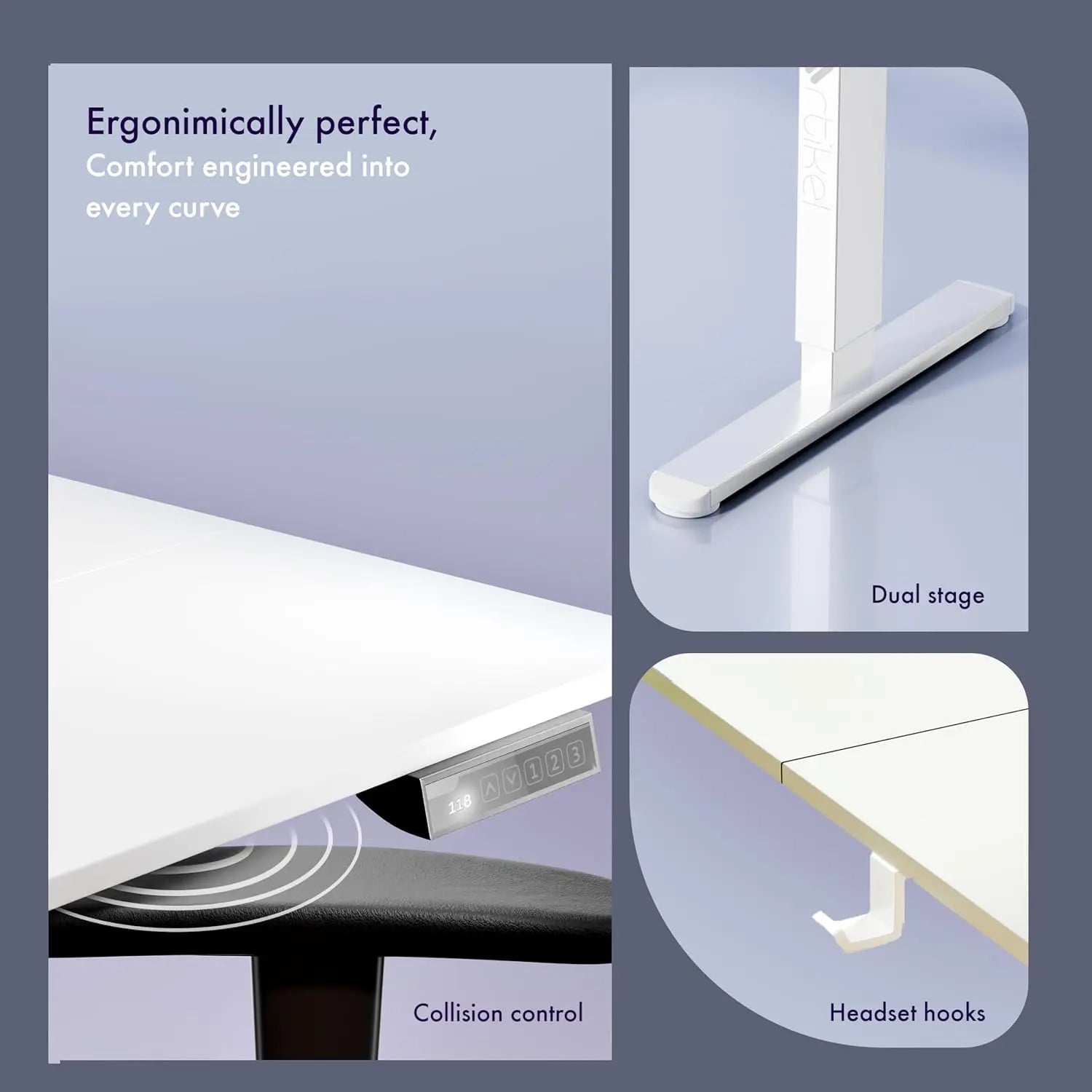 Drogo Eco Electric Height Adjustable Table for Office Work & Home Sit Stand Gaming Desk (100x60cm) Drogo India