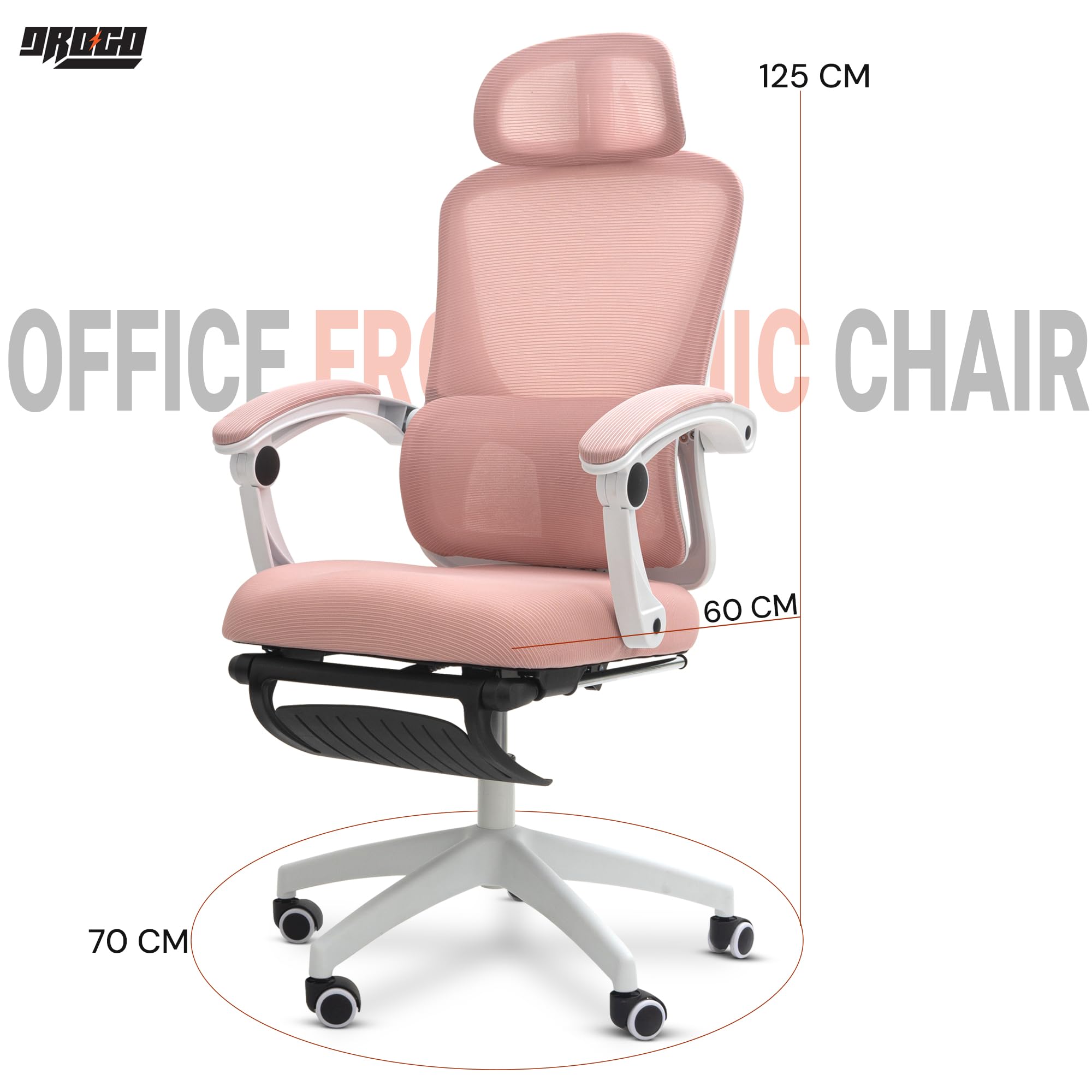 Drogo ComfortPro Premium Ergonomic Office Chair for Work from Home,Mesh Chair for Office
