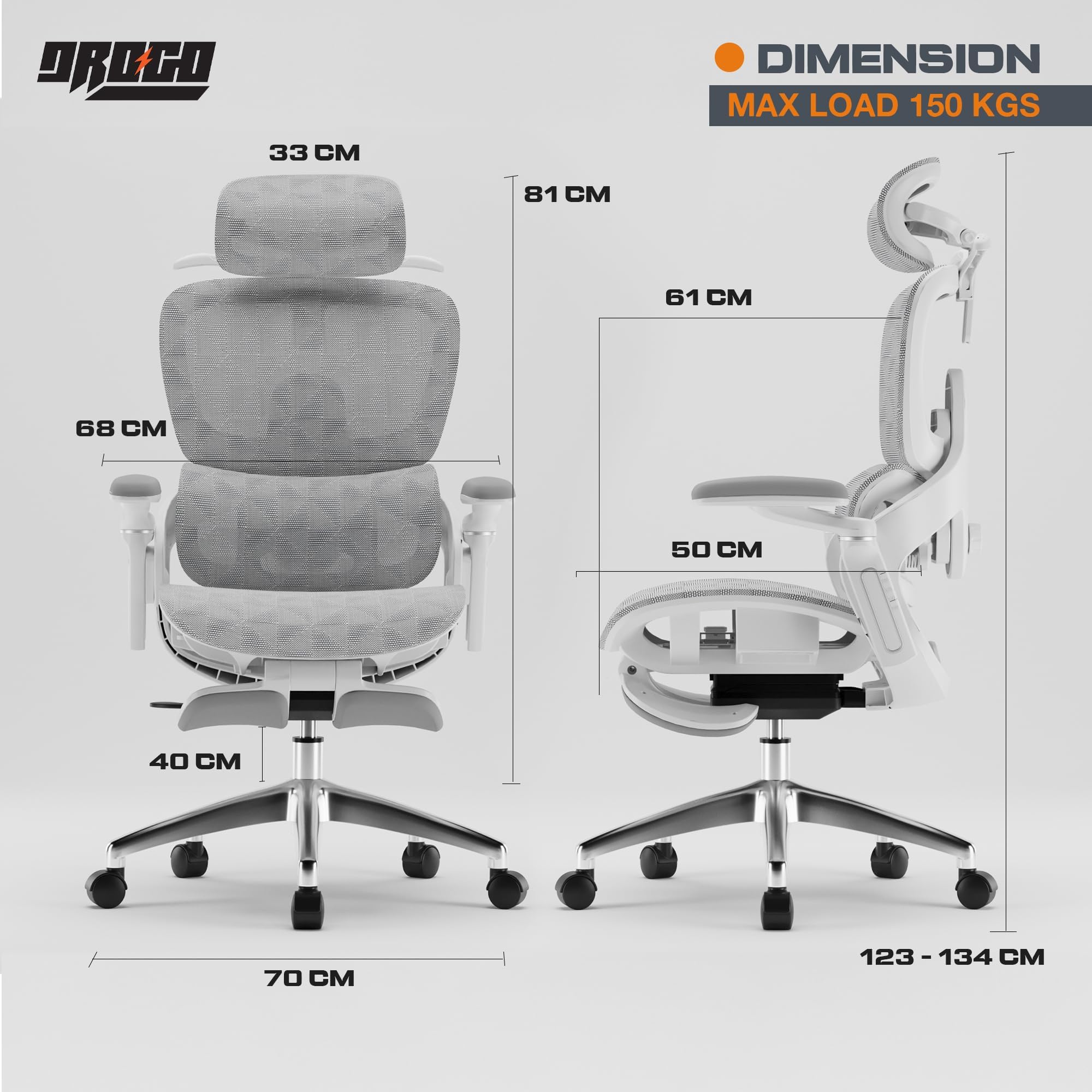 Drogo Evo Lounge Office Chair for Work from Home, Chair for Study with Breathable Mesh