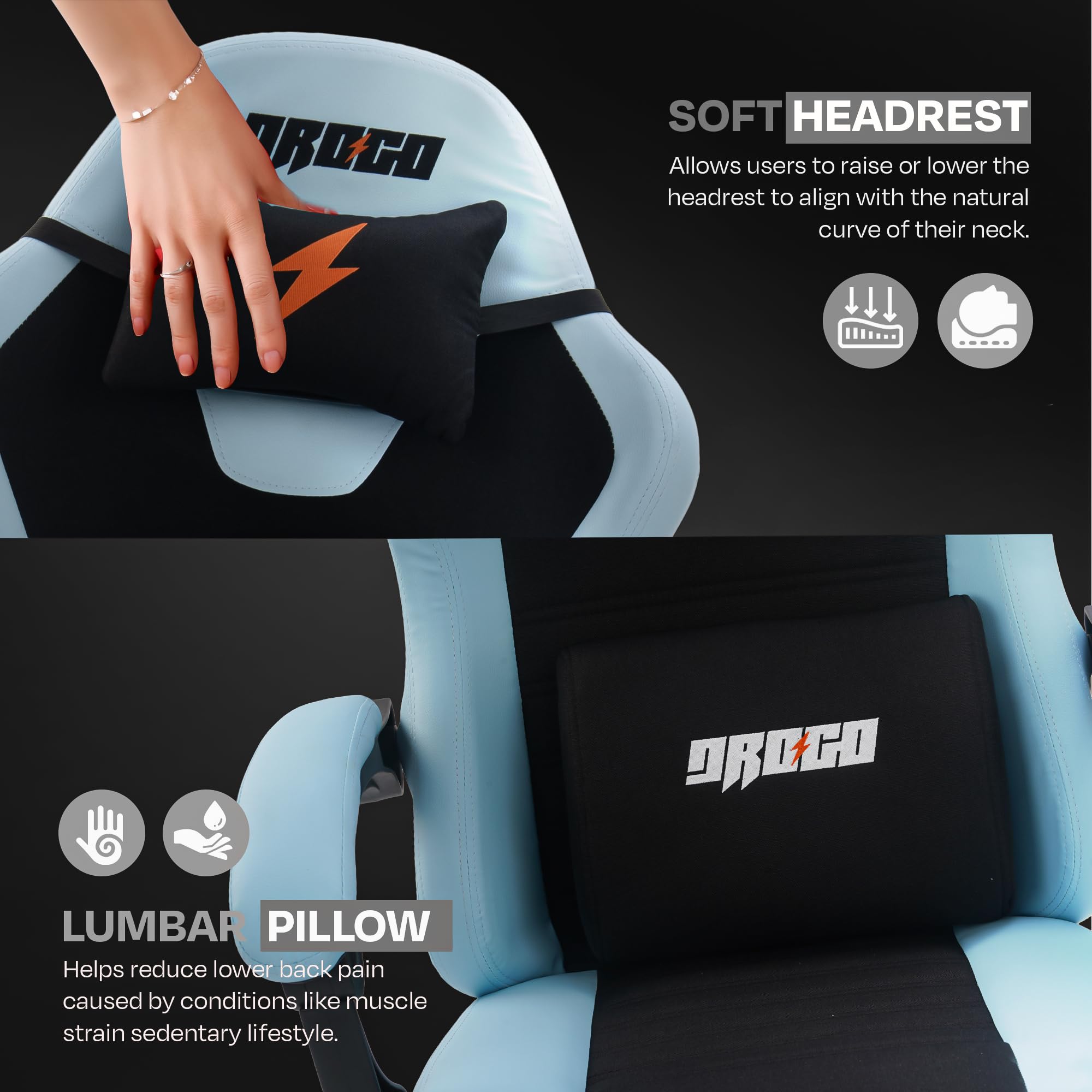 Drogo Aura Ergonomic Gaming Chair with Premium PU Leather Fabric