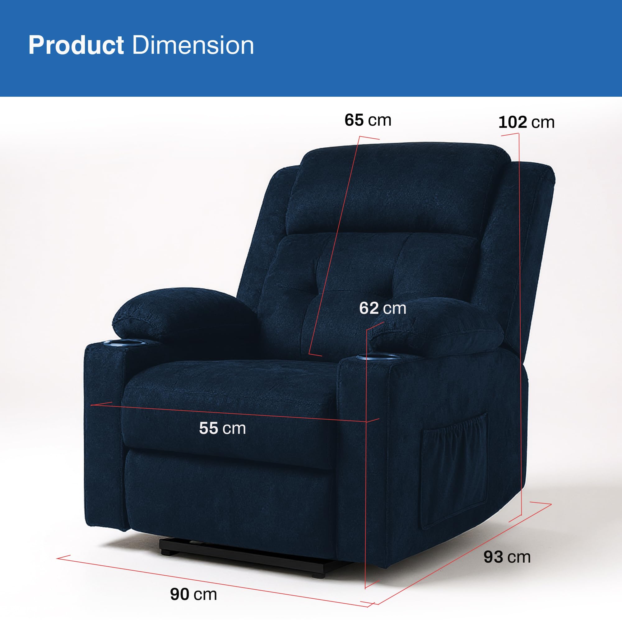 Drogo Luxora Zero Gravity Electric Motorised Single Seater Recliner Sofa with Rapid Recline Technology