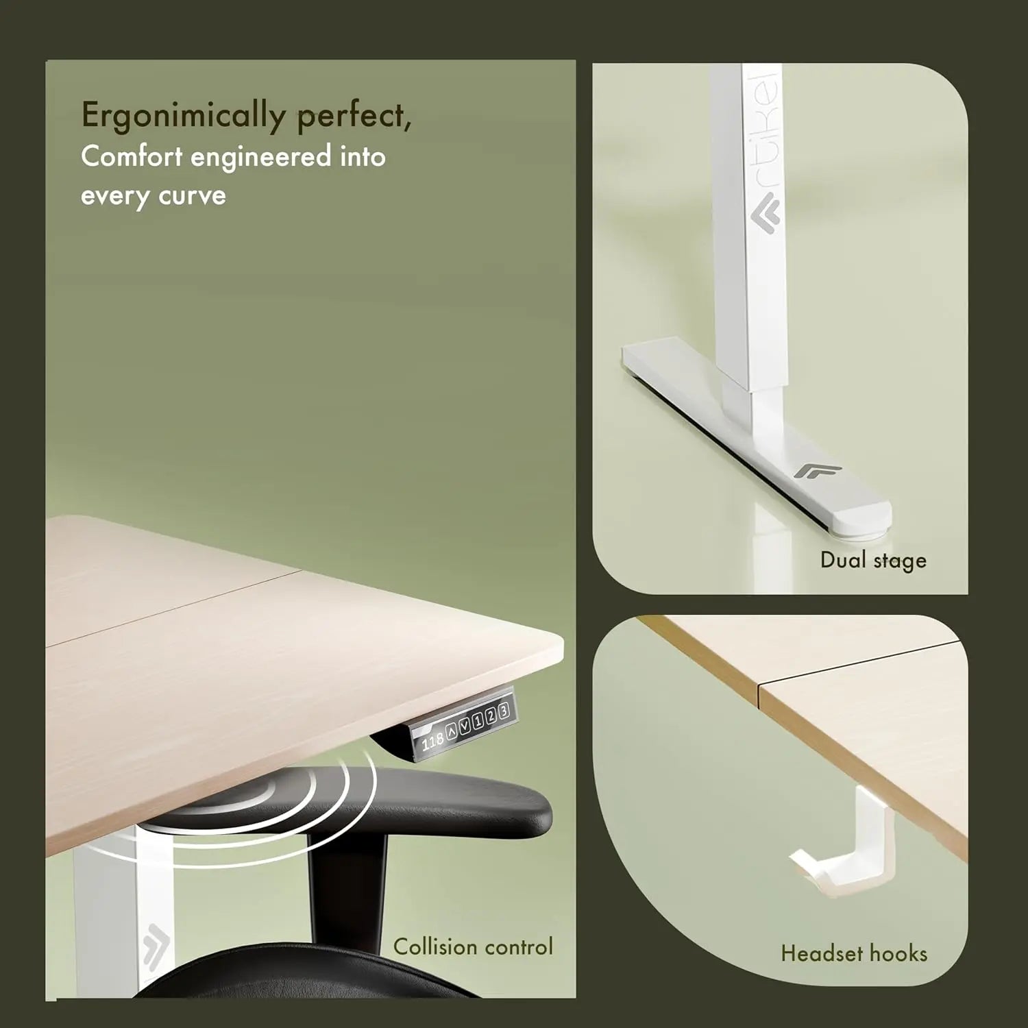 Drogo Eco Electric Height Adjustable Table for Office Work & Home Sit Stand Gaming Desk (120x60cm) Drogo India