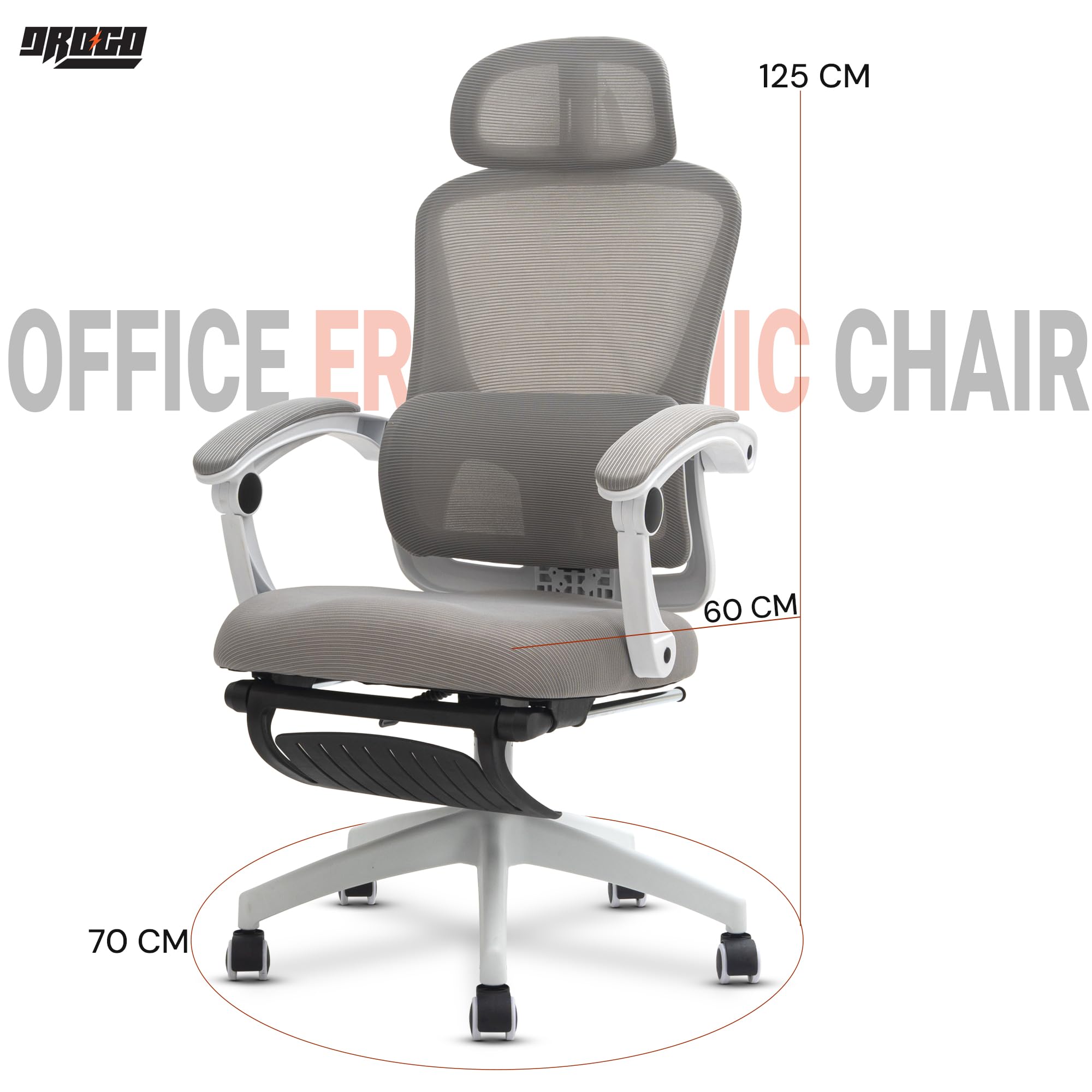 Drogo ComfortPro Premium Ergonomic Office Chair for Work from Home,Mesh Chair for Office