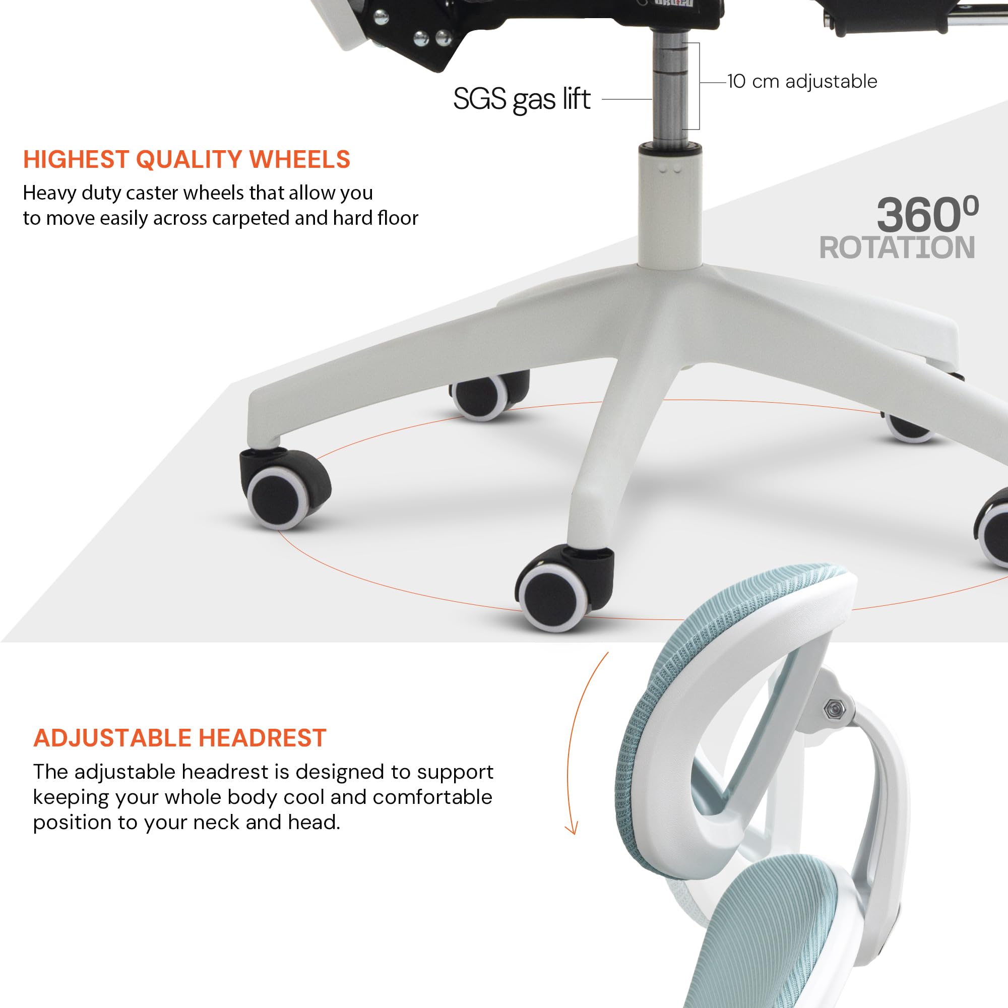 Drogo ComfortPro Premium Ergonomic Office Chair for Work from Home,Mesh Chair for Office